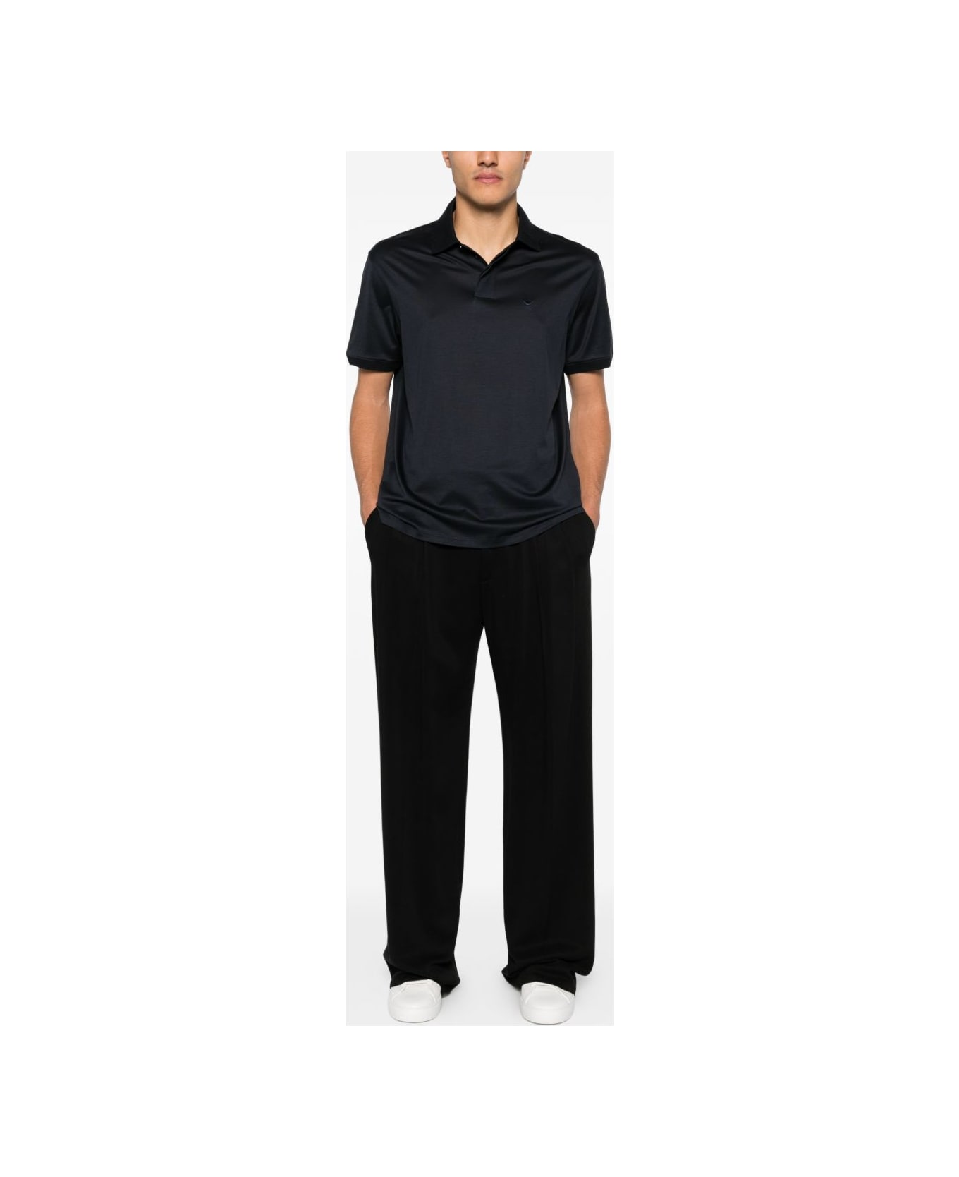 Emporio Armani Cotton Polo Shirt - Blue