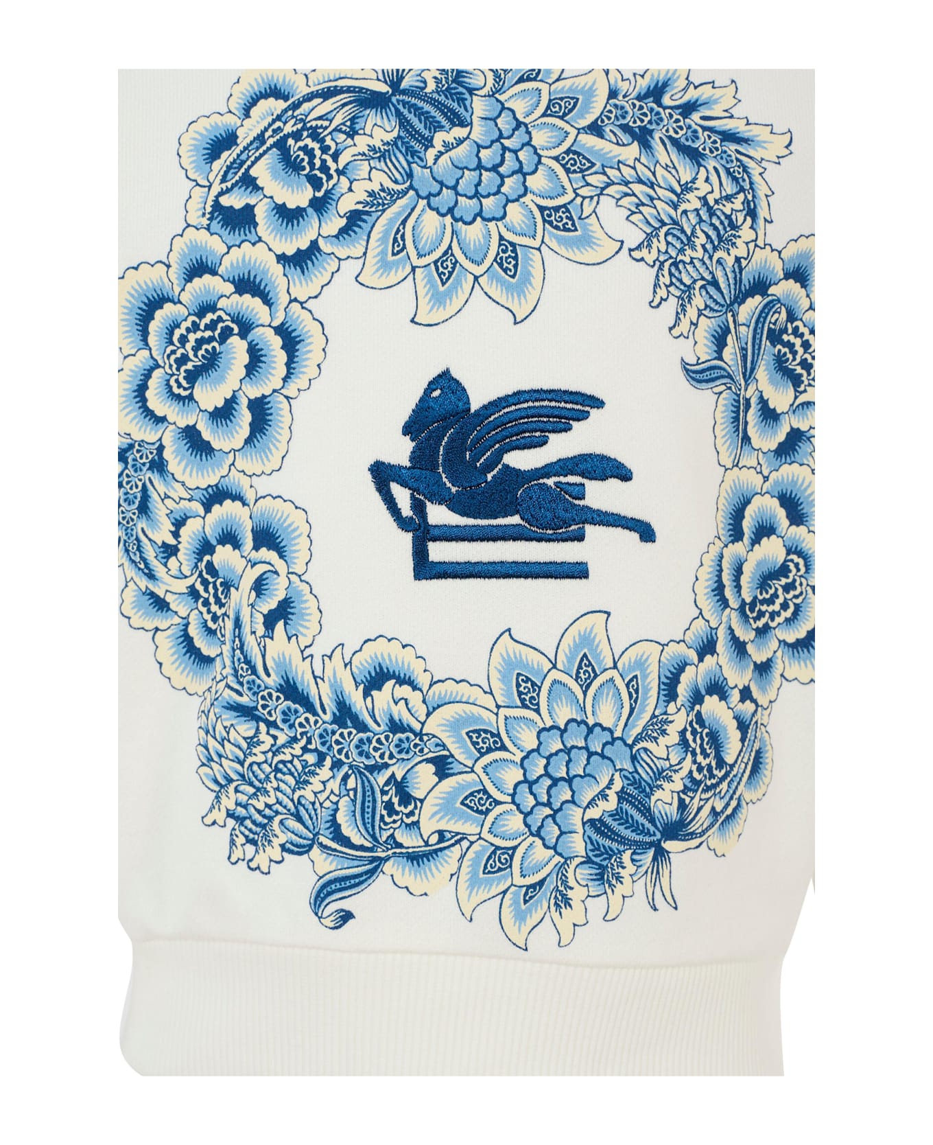 Etro Ivory Sweatshirt For Girl With Floral Print - Ivory