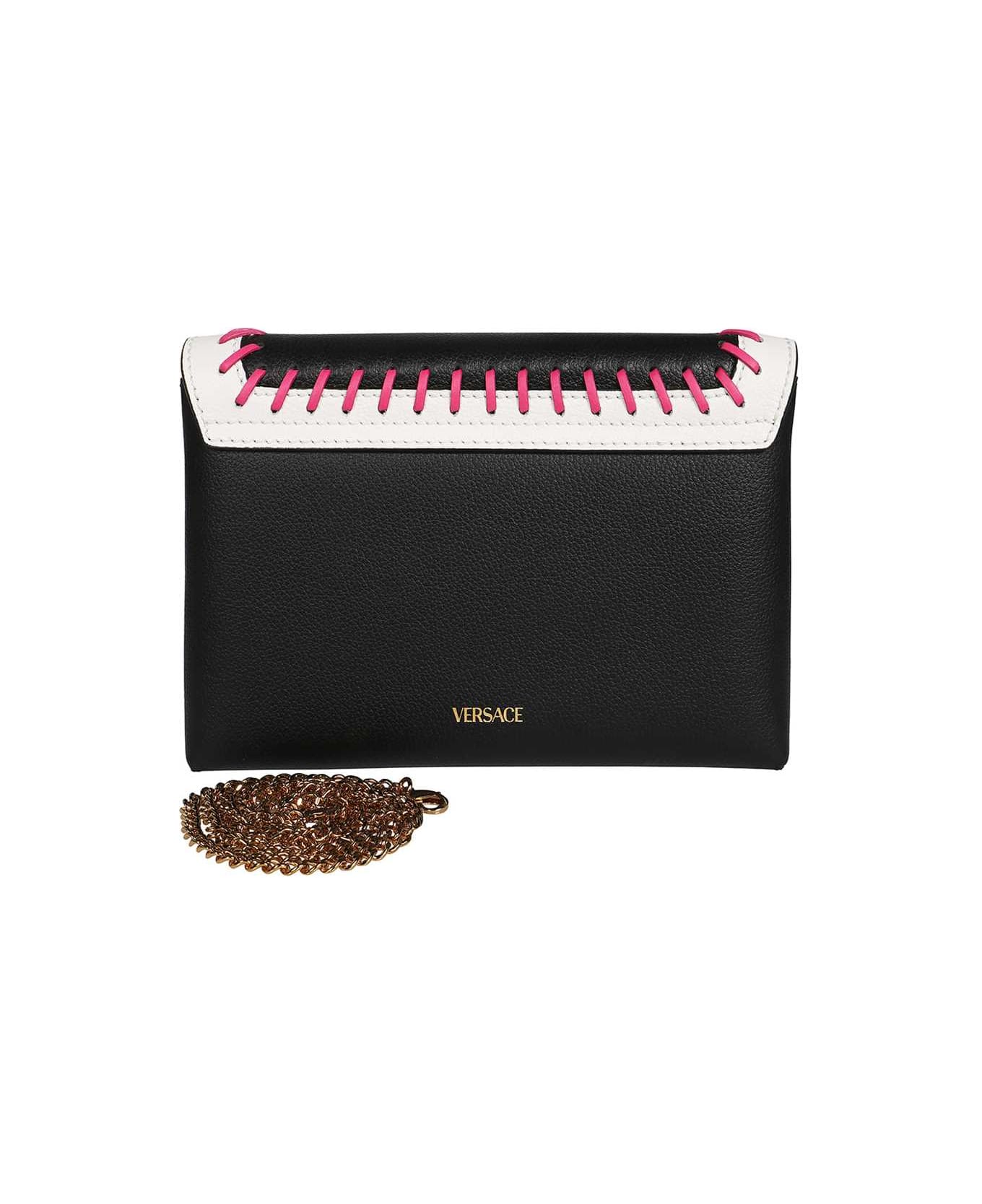 Versace Leather Clutch With Strap - black