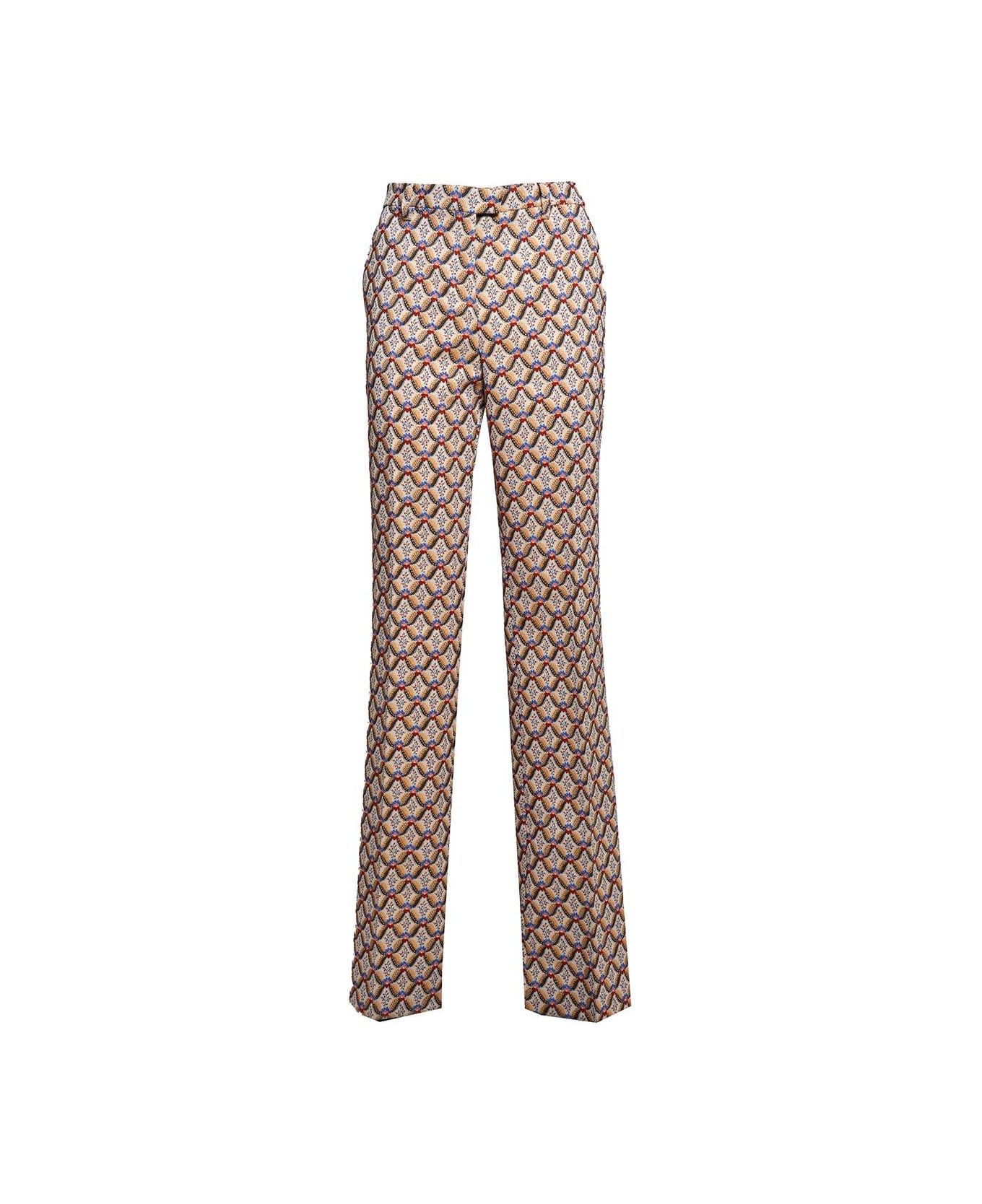 Etro Allover Floral Printed Straight-leg Trousers - Multicolour ボトムス