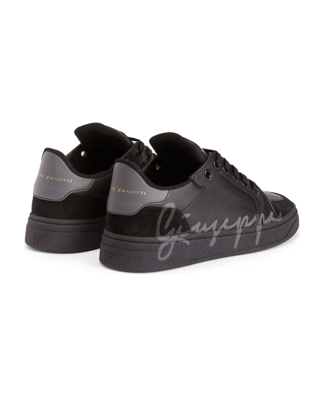 Giuseppe Zanotti Black Leather Low-top Gz94 Sneakers - Black スニーカー