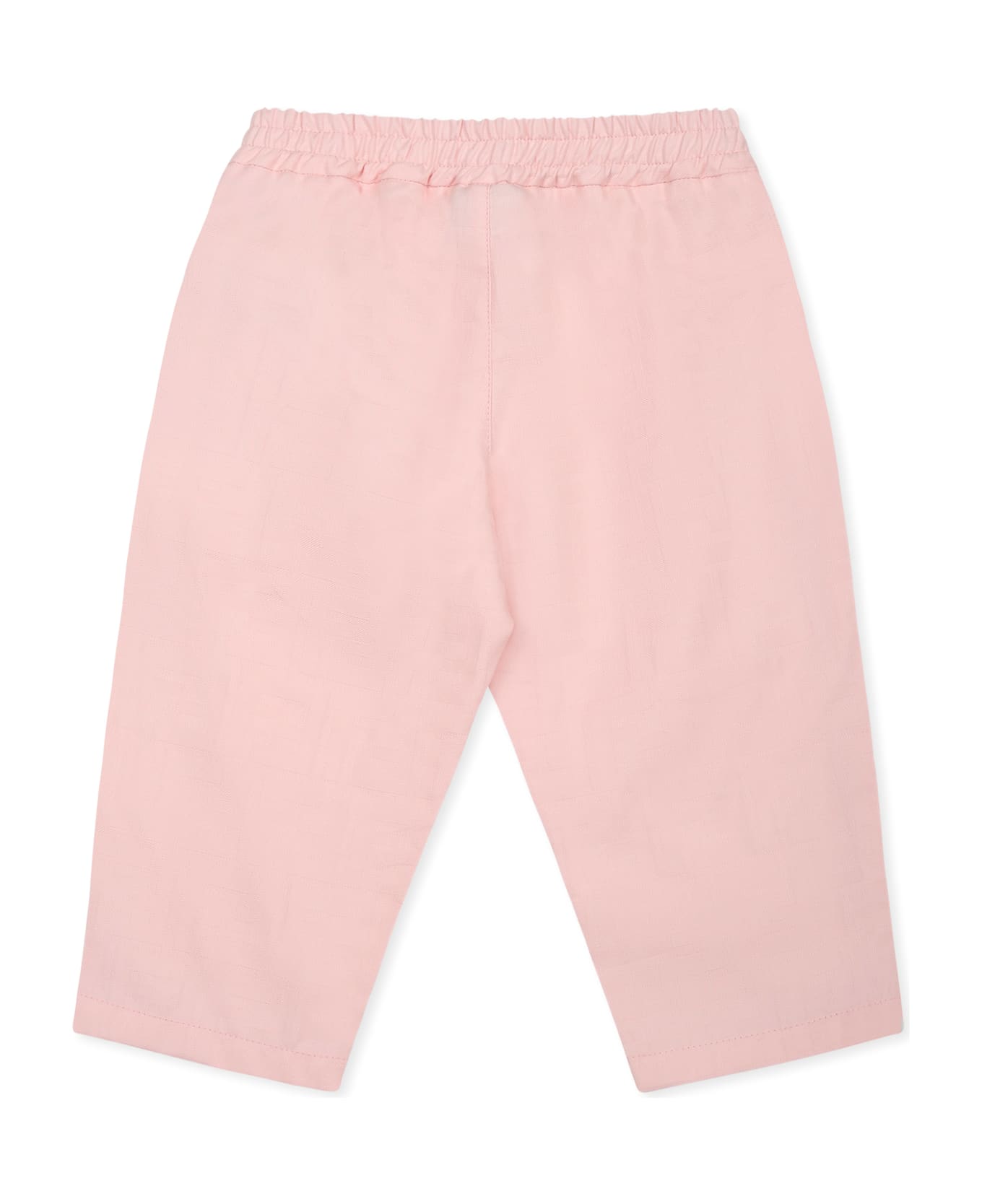 Fendi Pink Trousers For Baby Girl With Ff - Pink