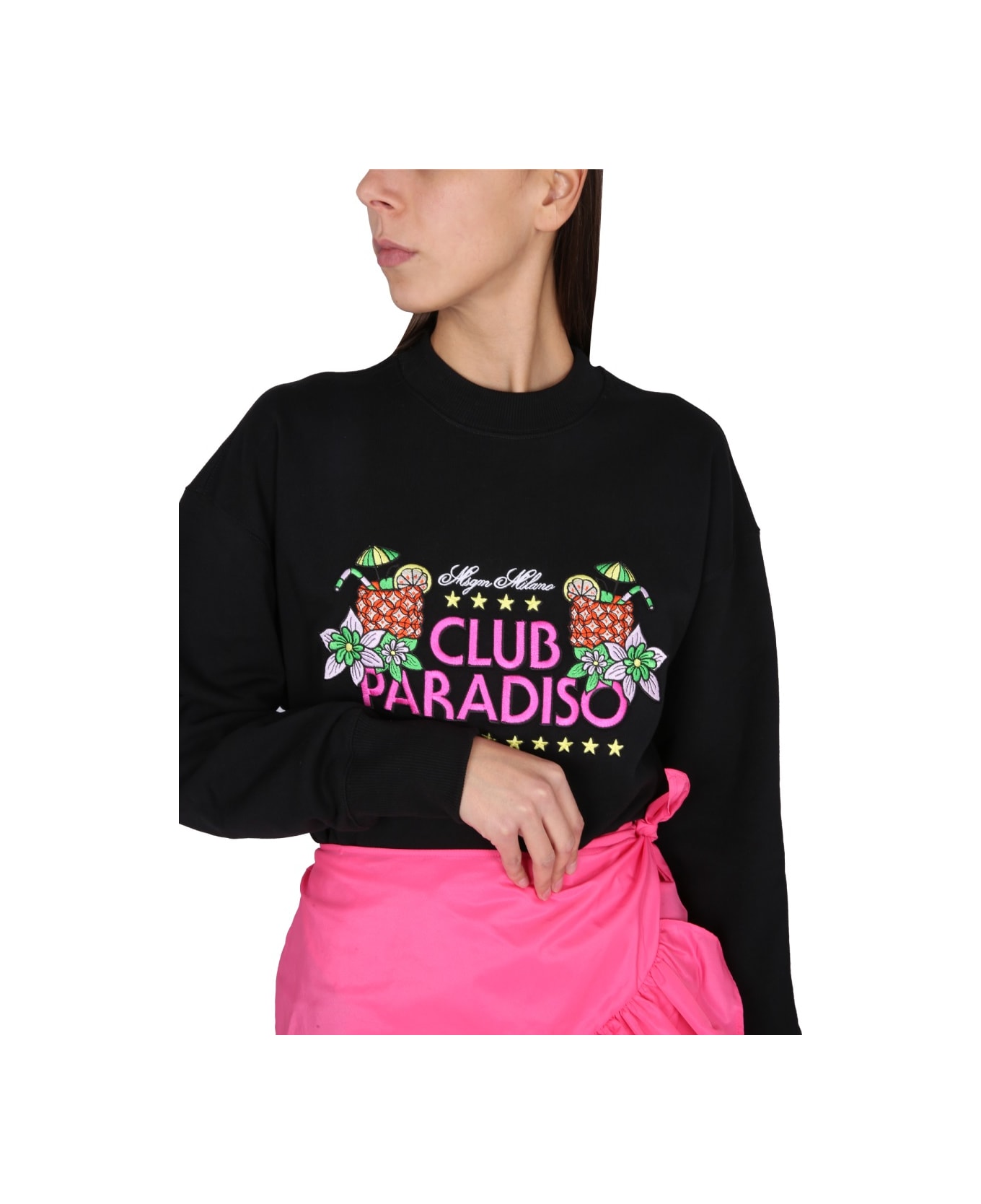 MSGM Sweatshirt With Logo - BLACK