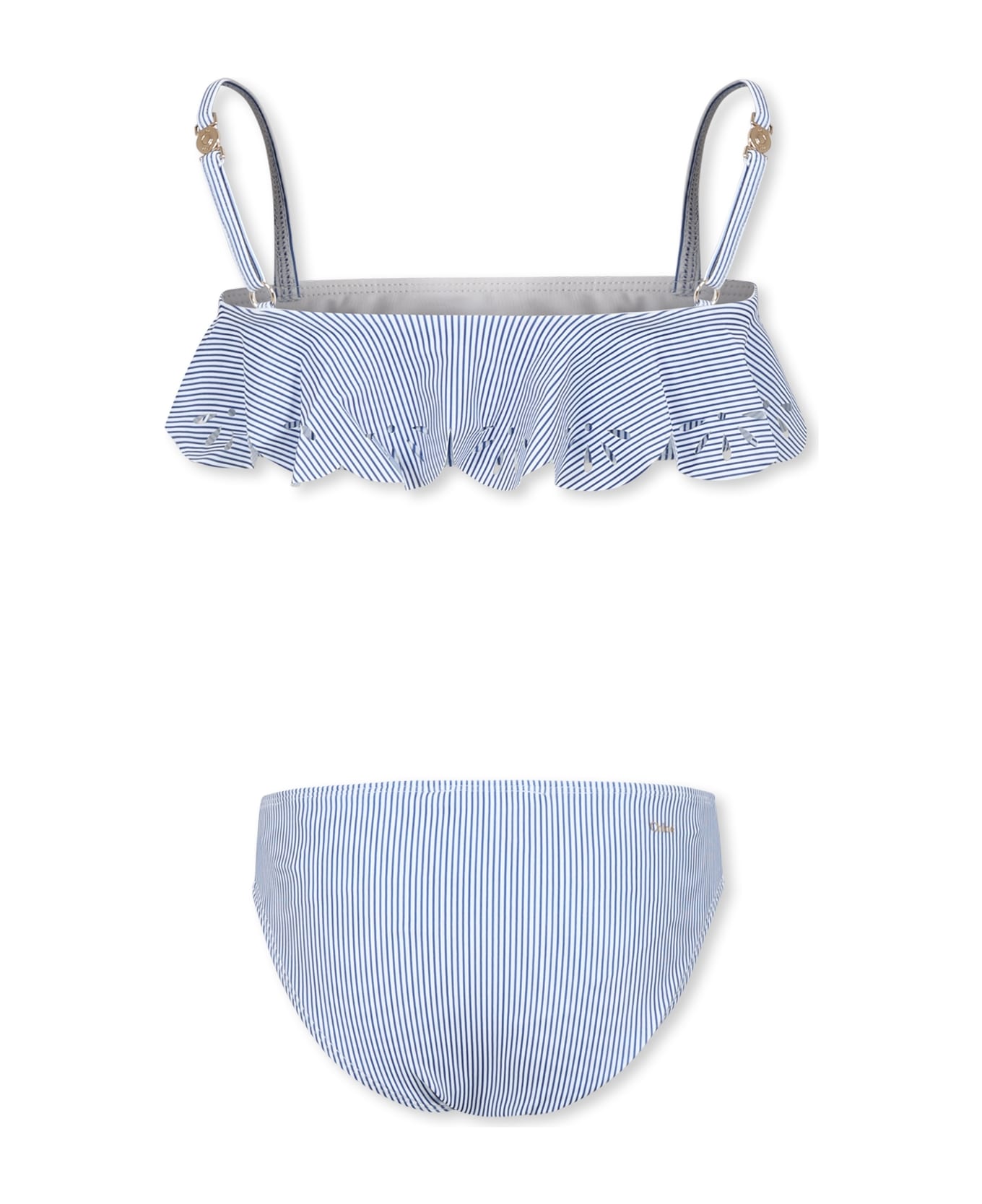 Chloé Blue Bikini For Girl With Logo - Blue