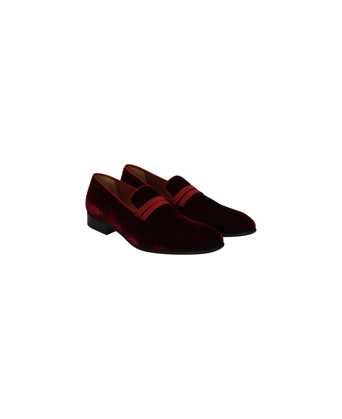 Malone Souliers Loafers In Bordeaux Velvet - bordeaux