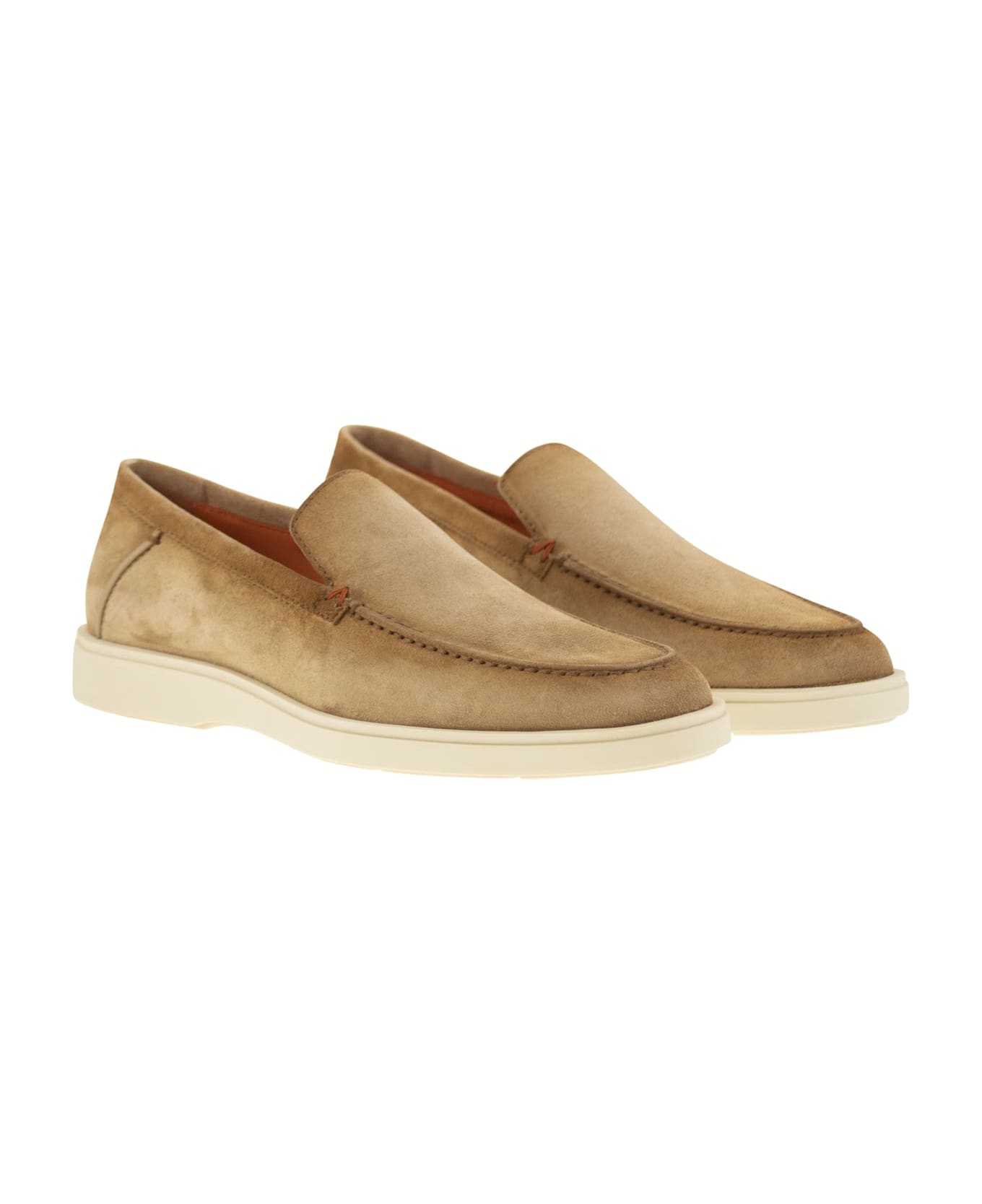 Santoni Suede Moccasin - Beige