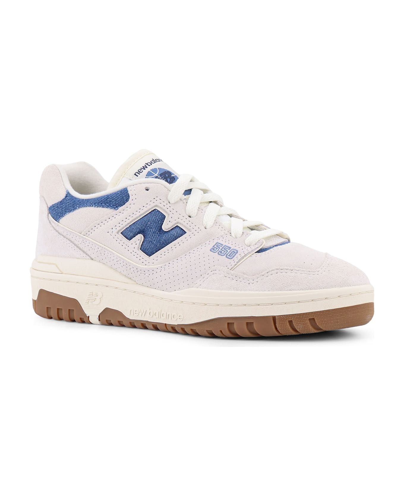 New Balance Suede Sneakers With Denim Details - Grey スニーカー