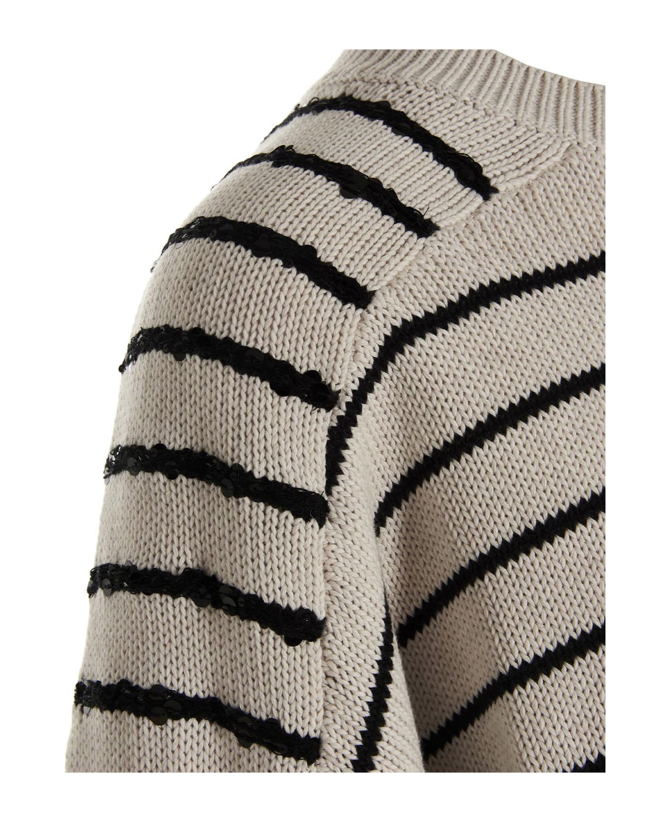 Brunello Cucinelli Striped Sweater - White/Black
