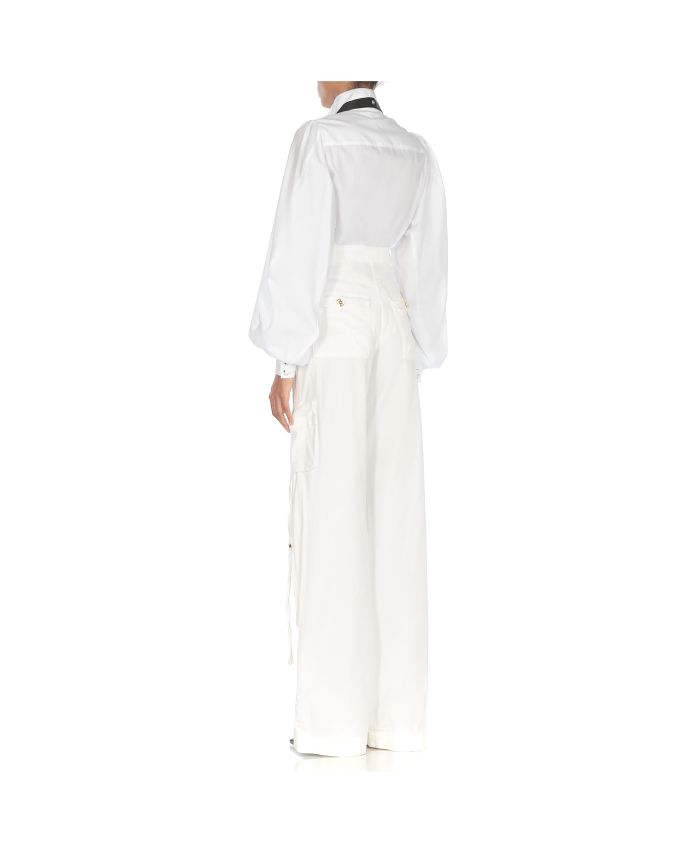 Elisabetta Franchi Body Shirt With Necktie - White