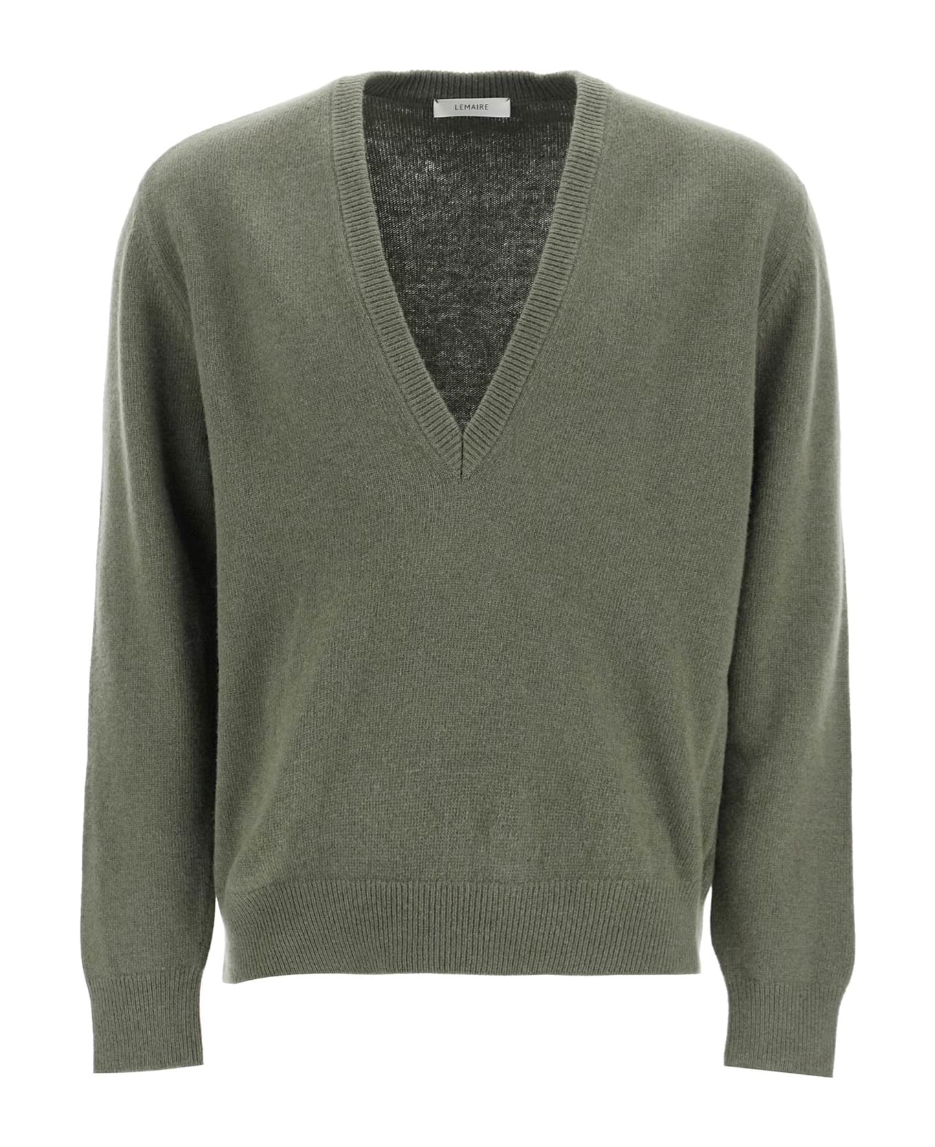 Lemaire Deep V-neck Jumper - LIGHT MOSS (Green)