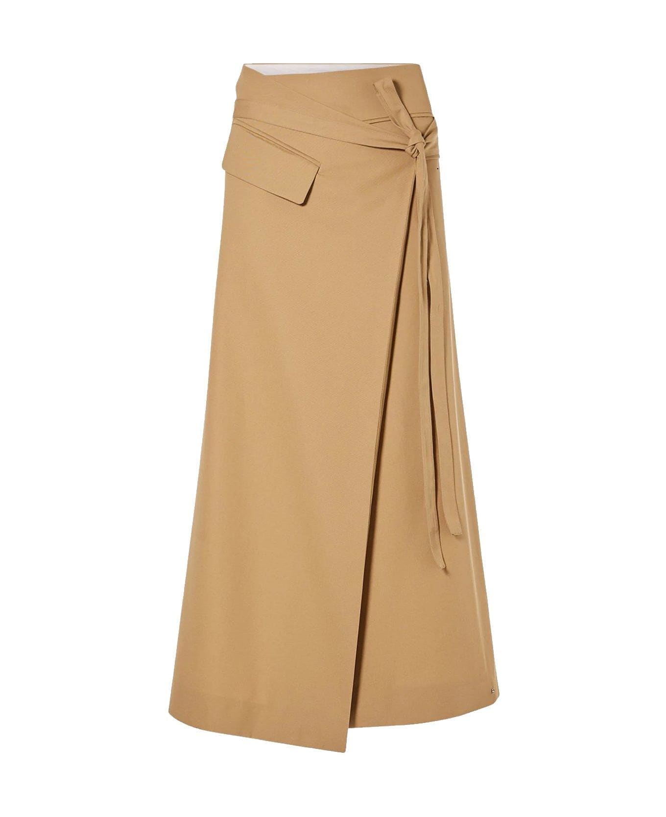 SportMax Asymmetric Belted Skirt - Beige