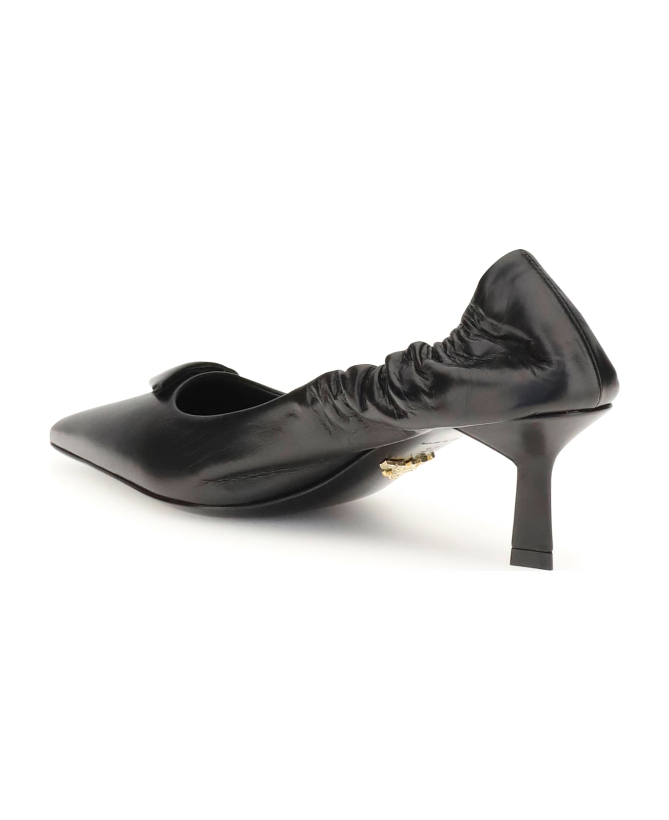Prada Leather Logo Pumps - Black