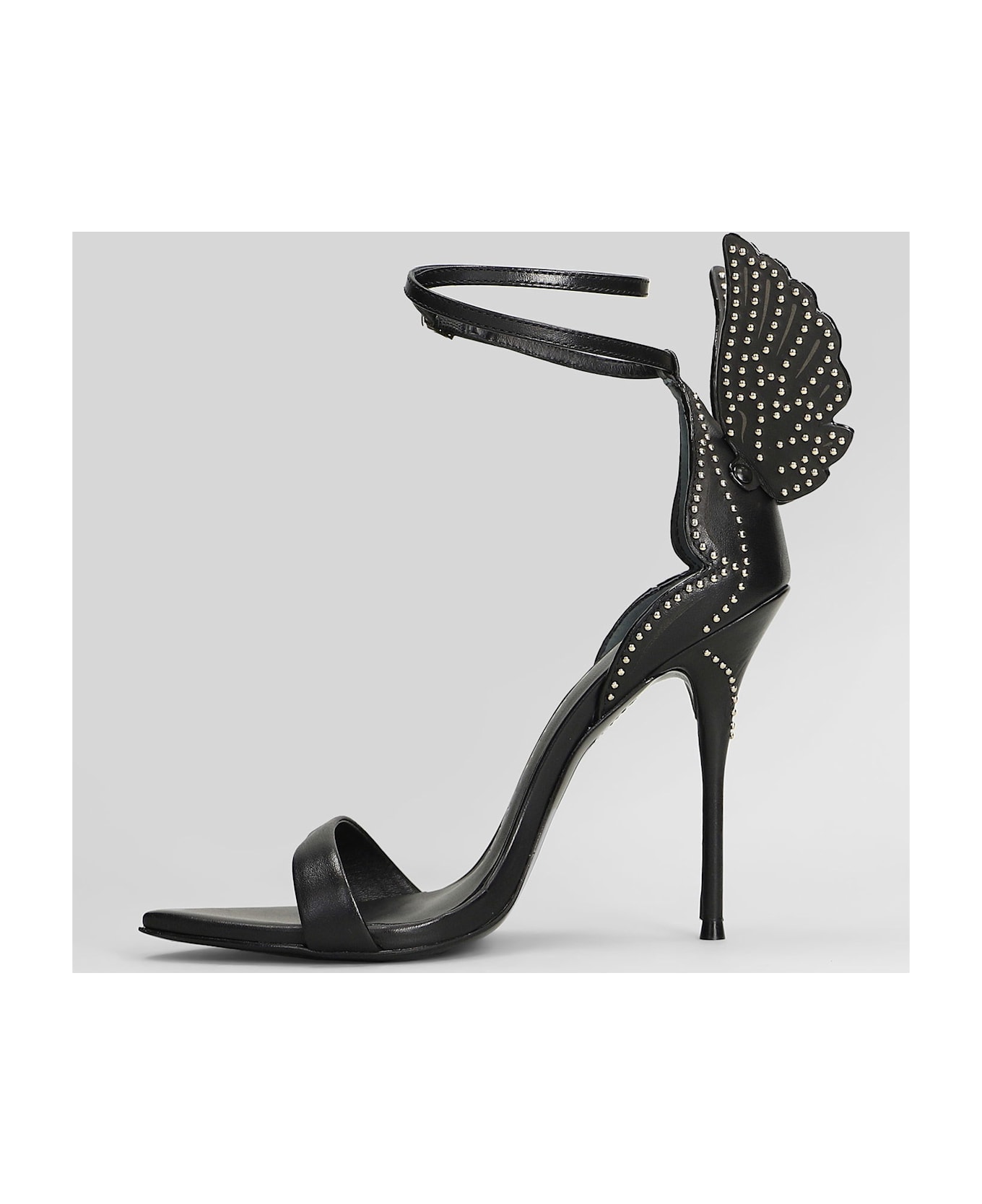 Sophia Webster Cherub Sandals In Black Leather - black