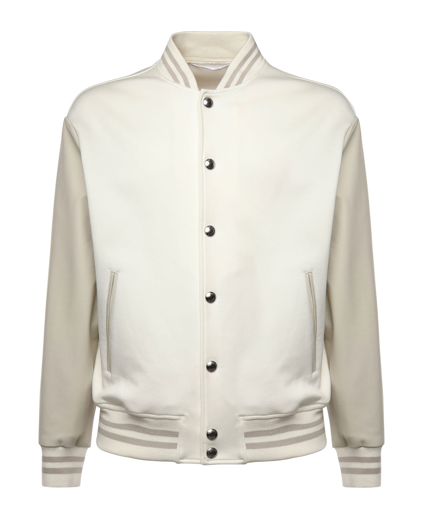 Eleventy Wool Bomber Jacket - SAND, white