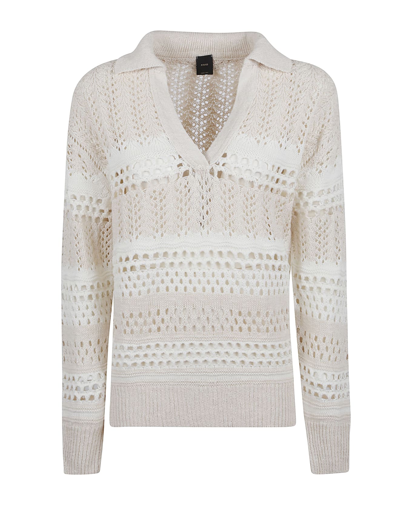 Pinko Linen And Cotton Sweater - Bianco Bianco