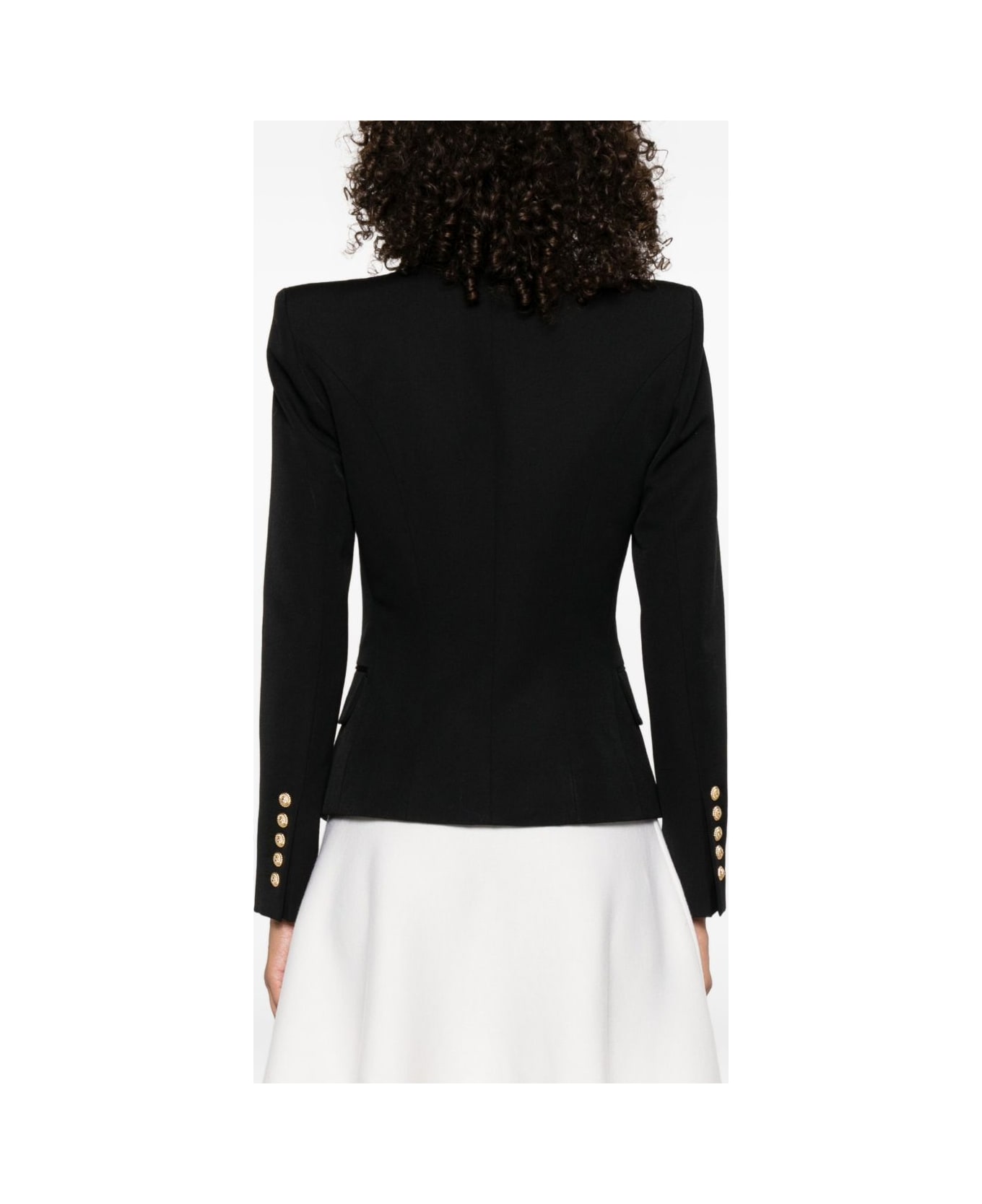 Balmain Wool Double-breasted Jacket - Black