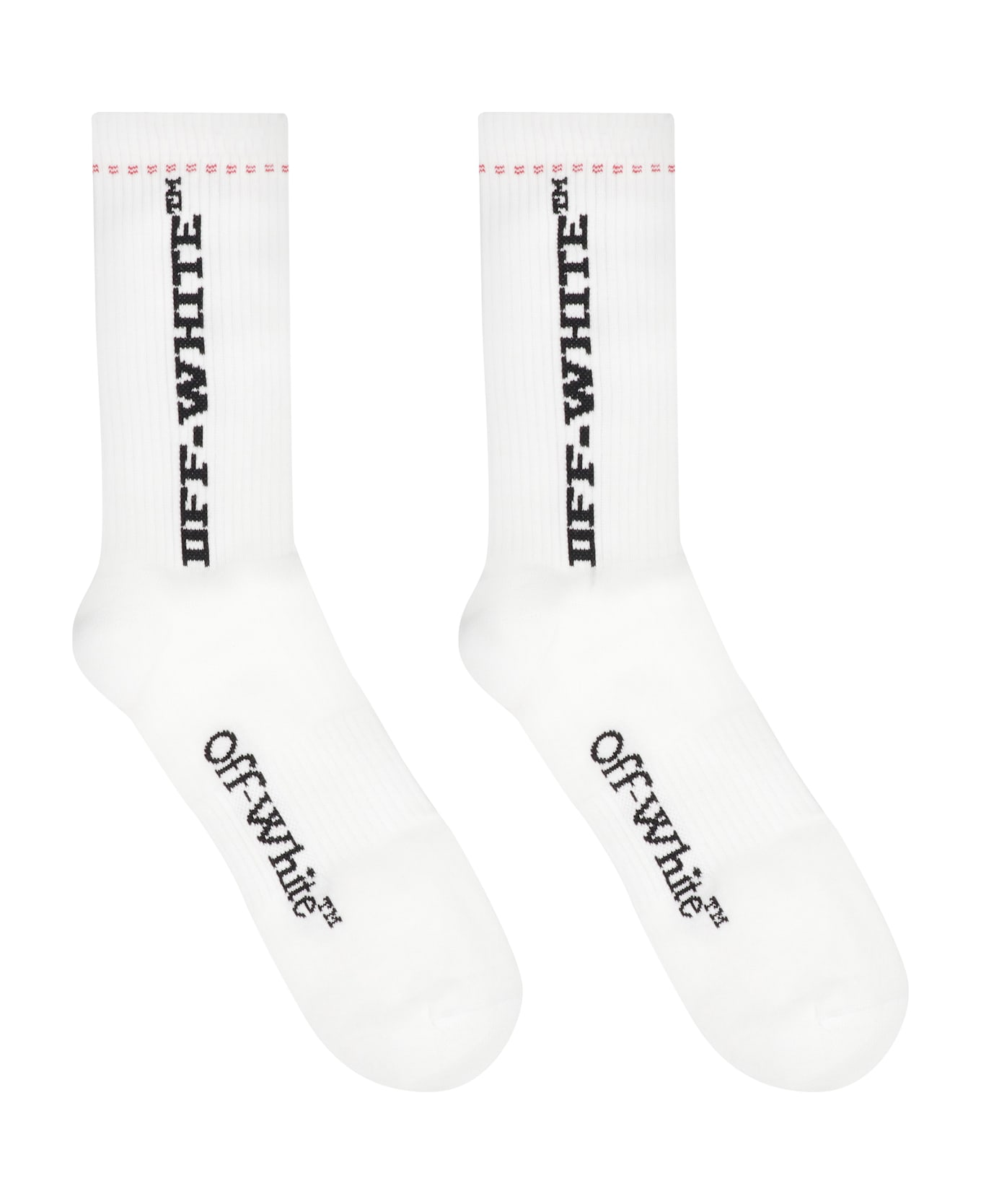 Off-White Cotton Socks With Logo - White