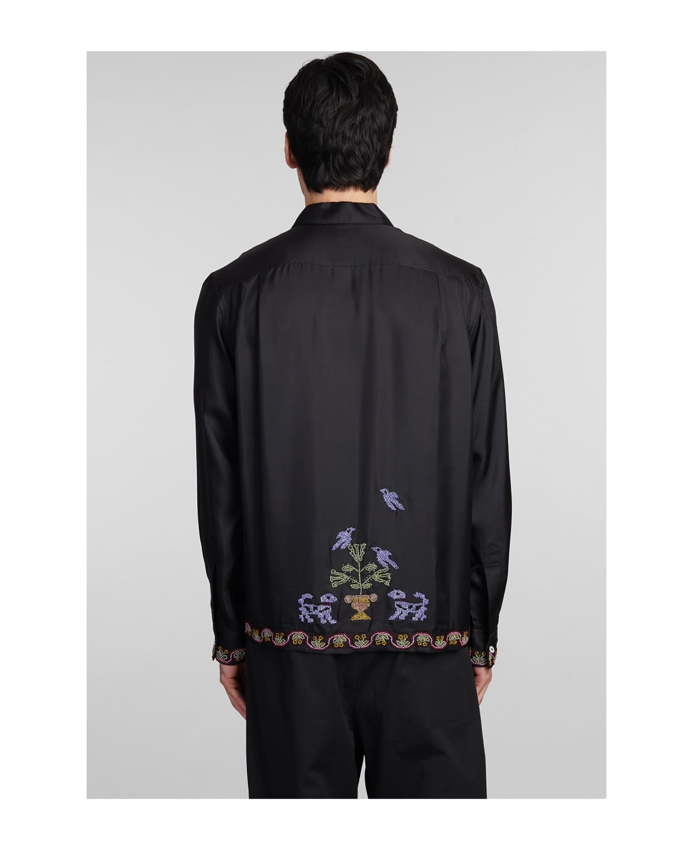 Bode Shirt In Black Silk - black シャツ