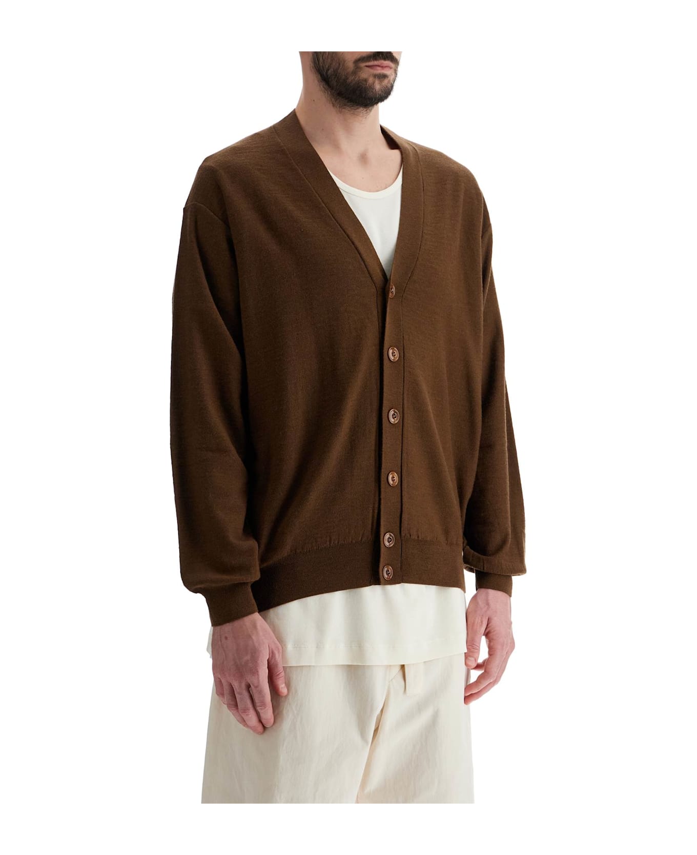 Lemaire Neckline Cardigan - HAZELNUTBROWN