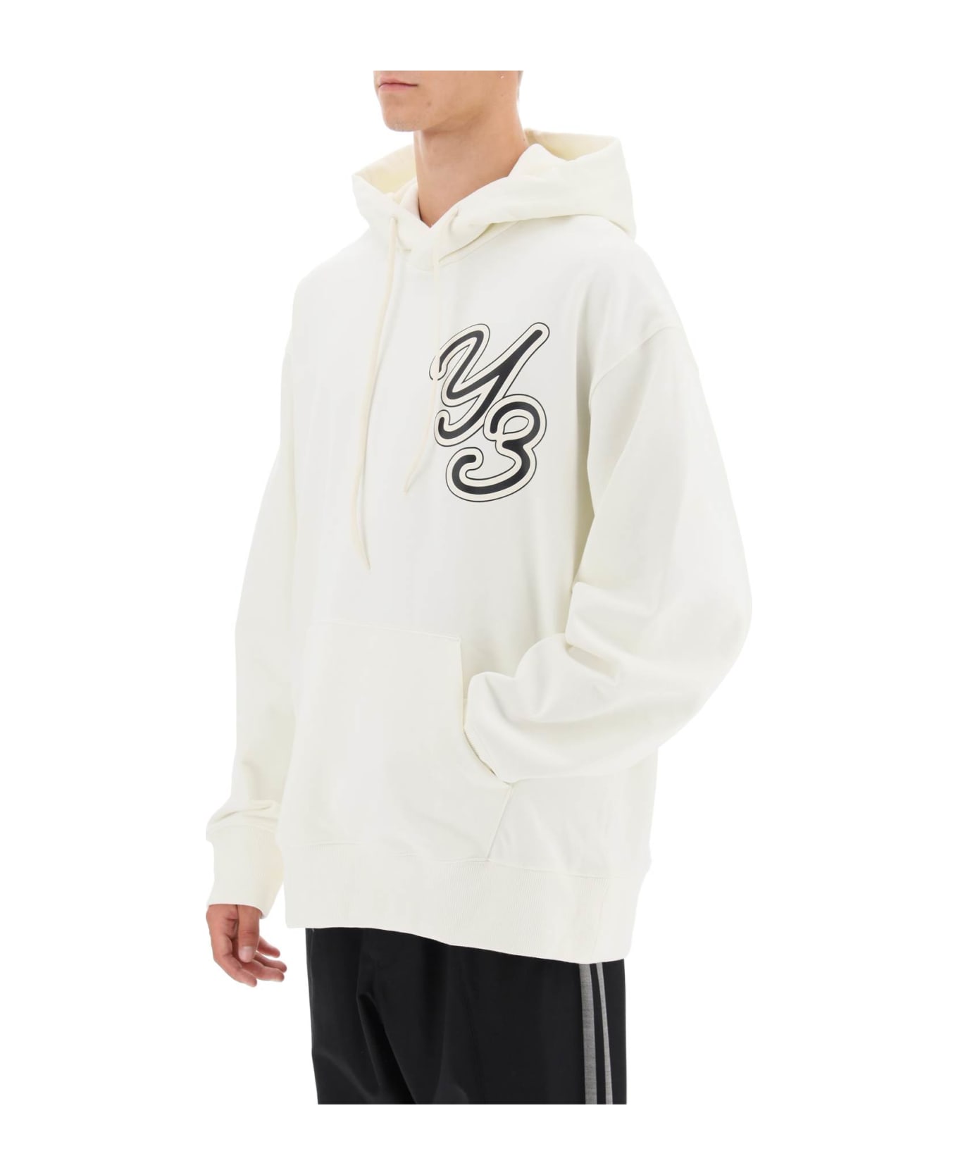 Y-3 Hoodie With Logo Print - White