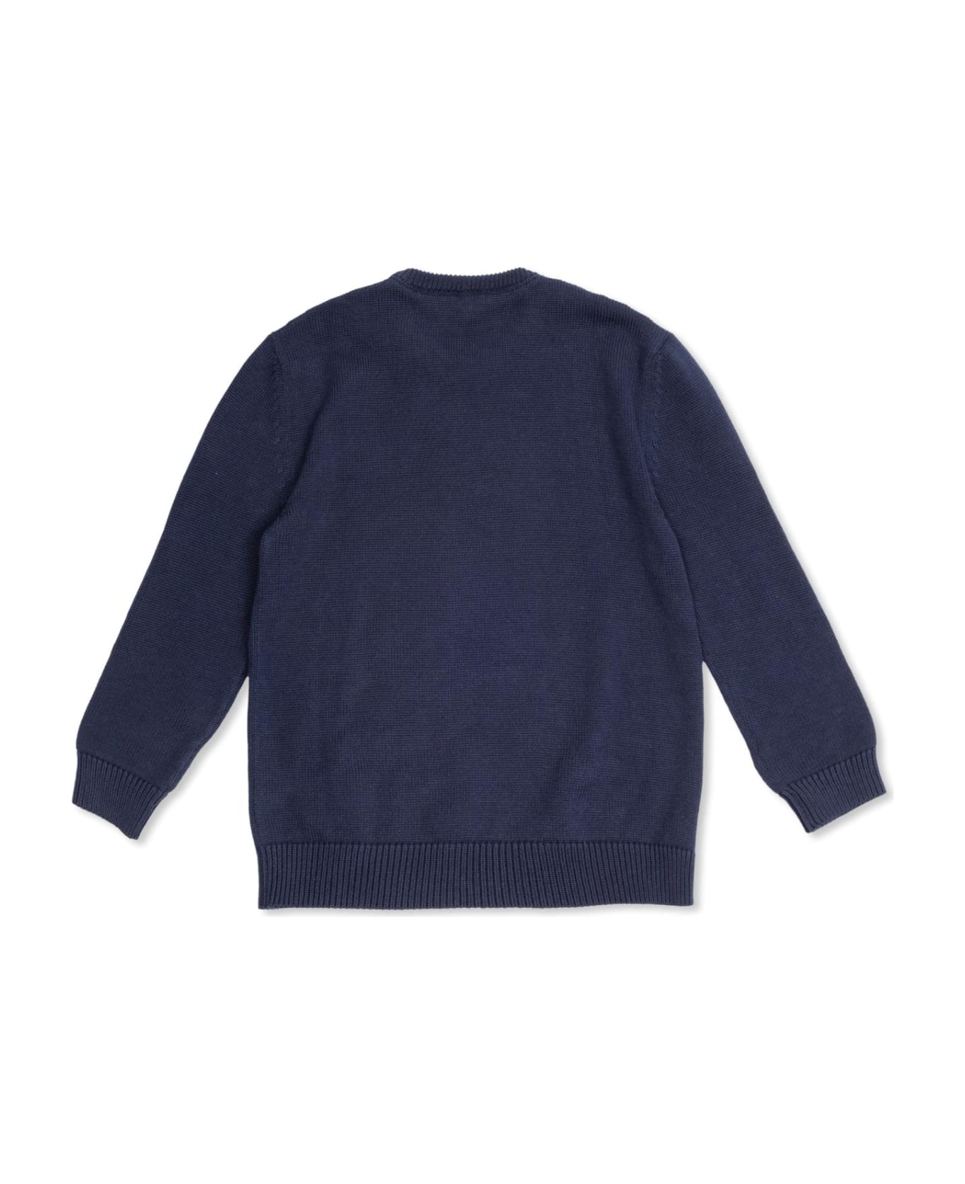 Dolce & Gabbana Kids Sweater With Printed Logo - Blu Scurissimo