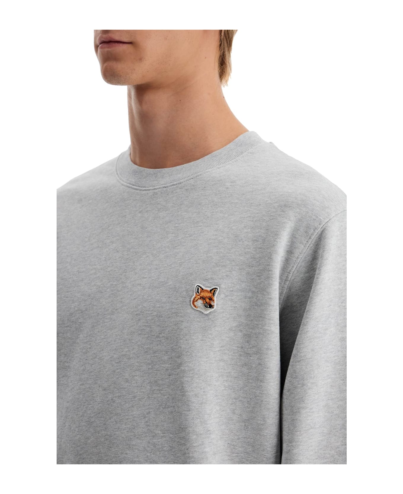 Maison Kitsuné 'fox Head Patch Sweatshirt With - LIGHT GREY MELANGE (Grey)