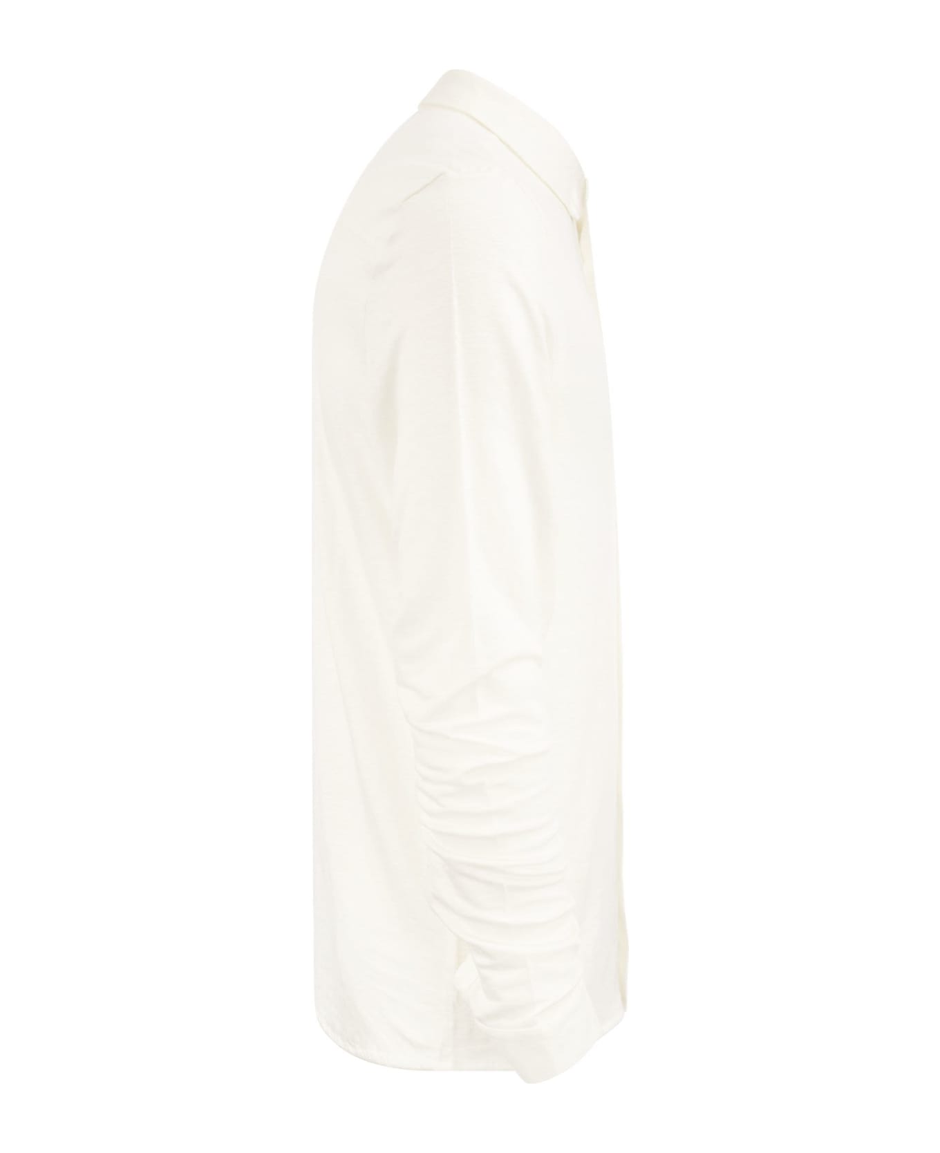 Majestic Filatures Long-sleeved Linen Shirt - White シャツ