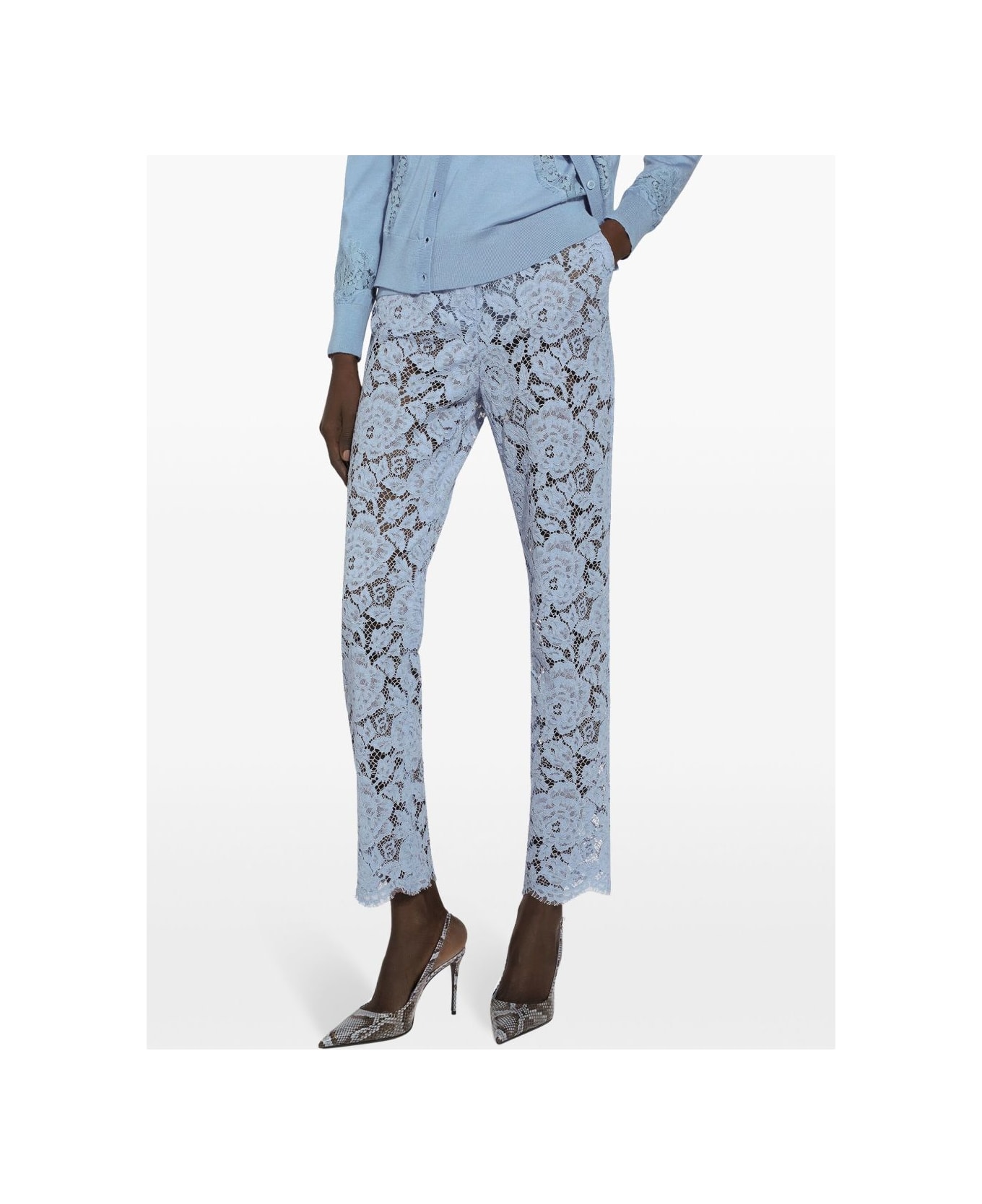 Dolce 
Gabbana Cordonetto Lace Trousers - Clear Blue