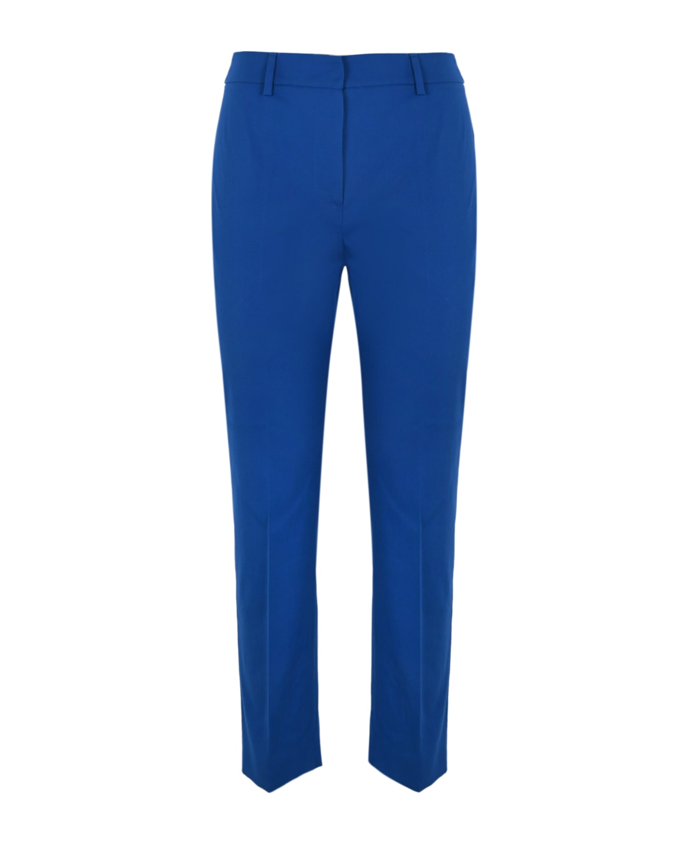 Weekend Max Mara "cecco" Stretch Cotton Trousers - Oltremare