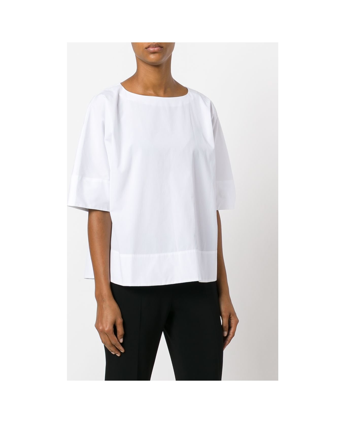 Alberto Biani Rear Pleat Blouse - White