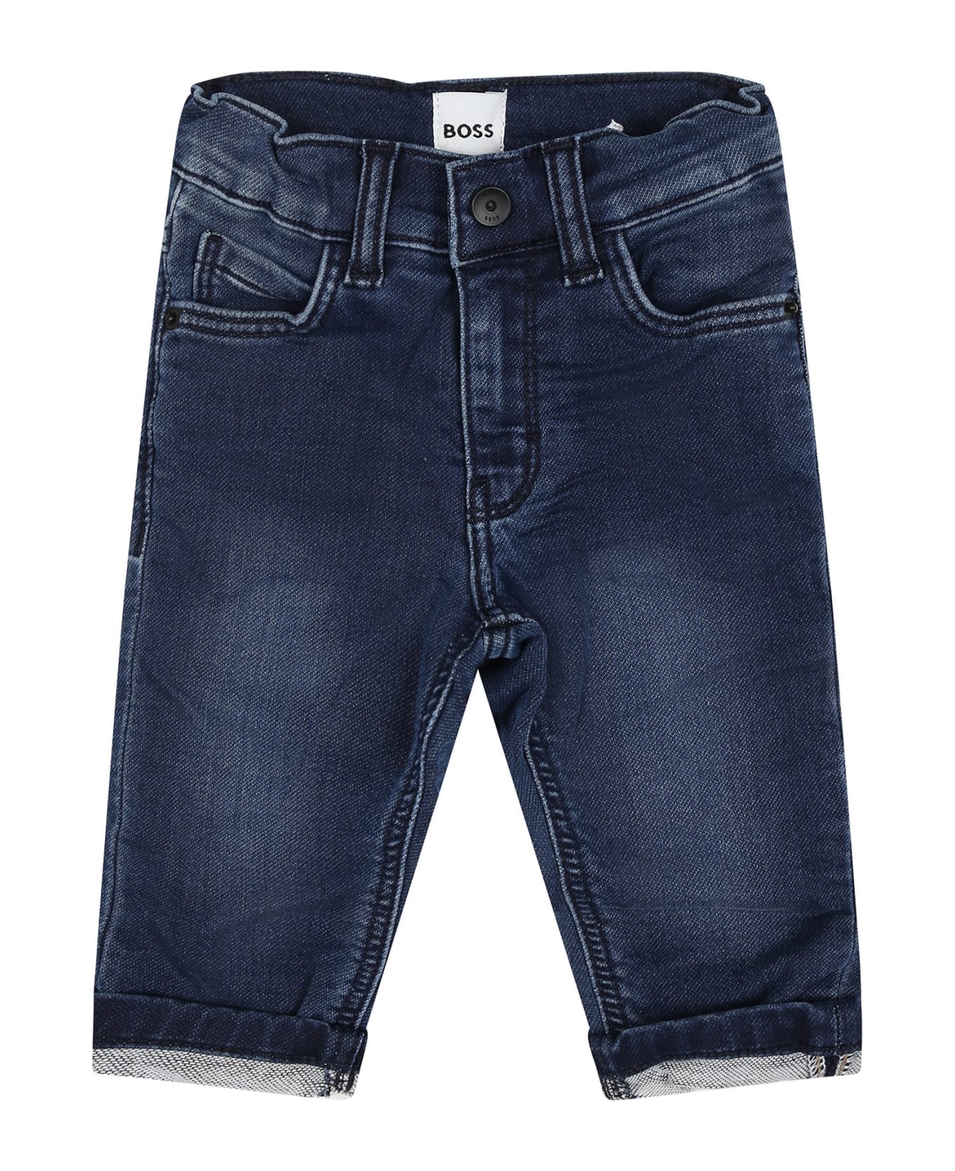 Hugo Boss Denim Jeans For Baby Boy With Logo - Denim
