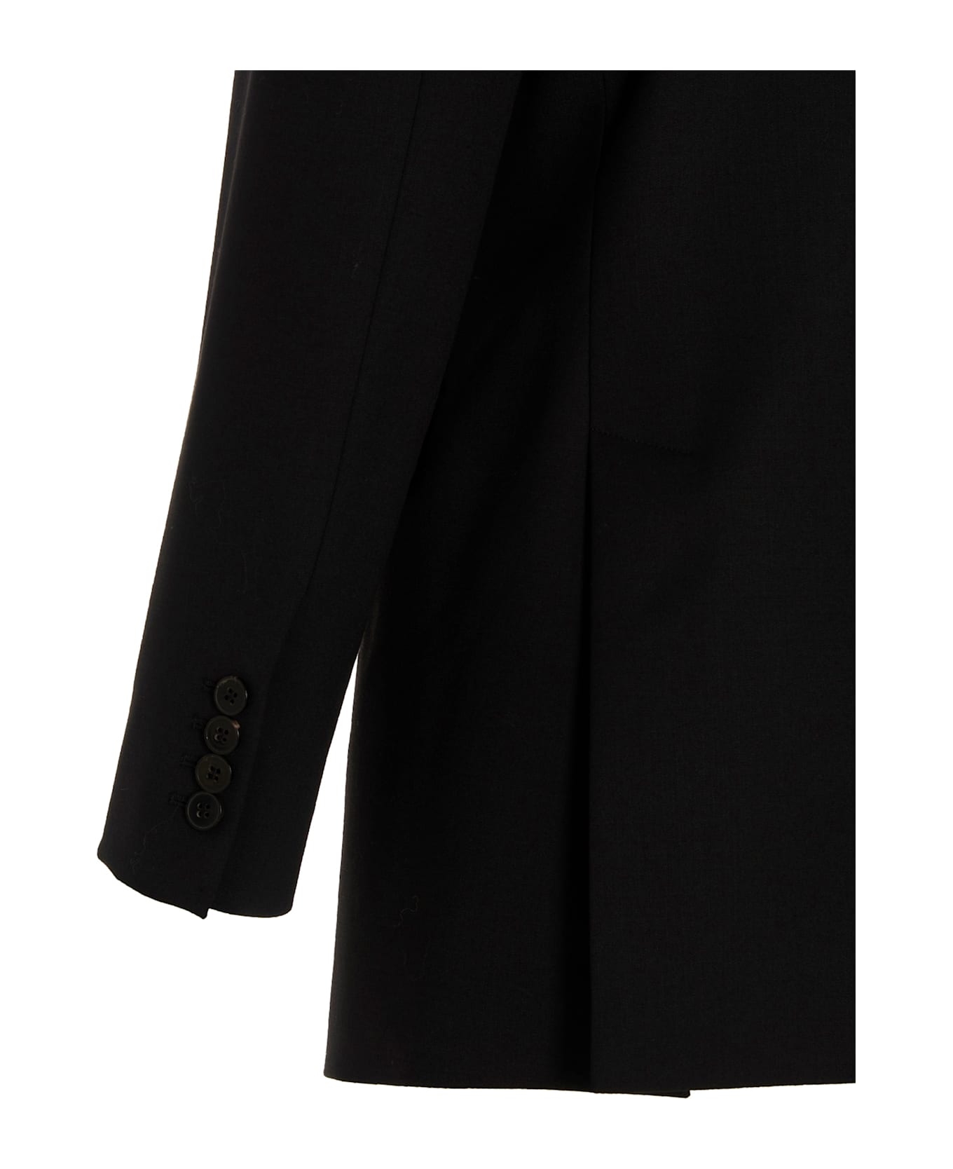 Alberto Biani Wool Double Breast Blazer Jacket - Black  