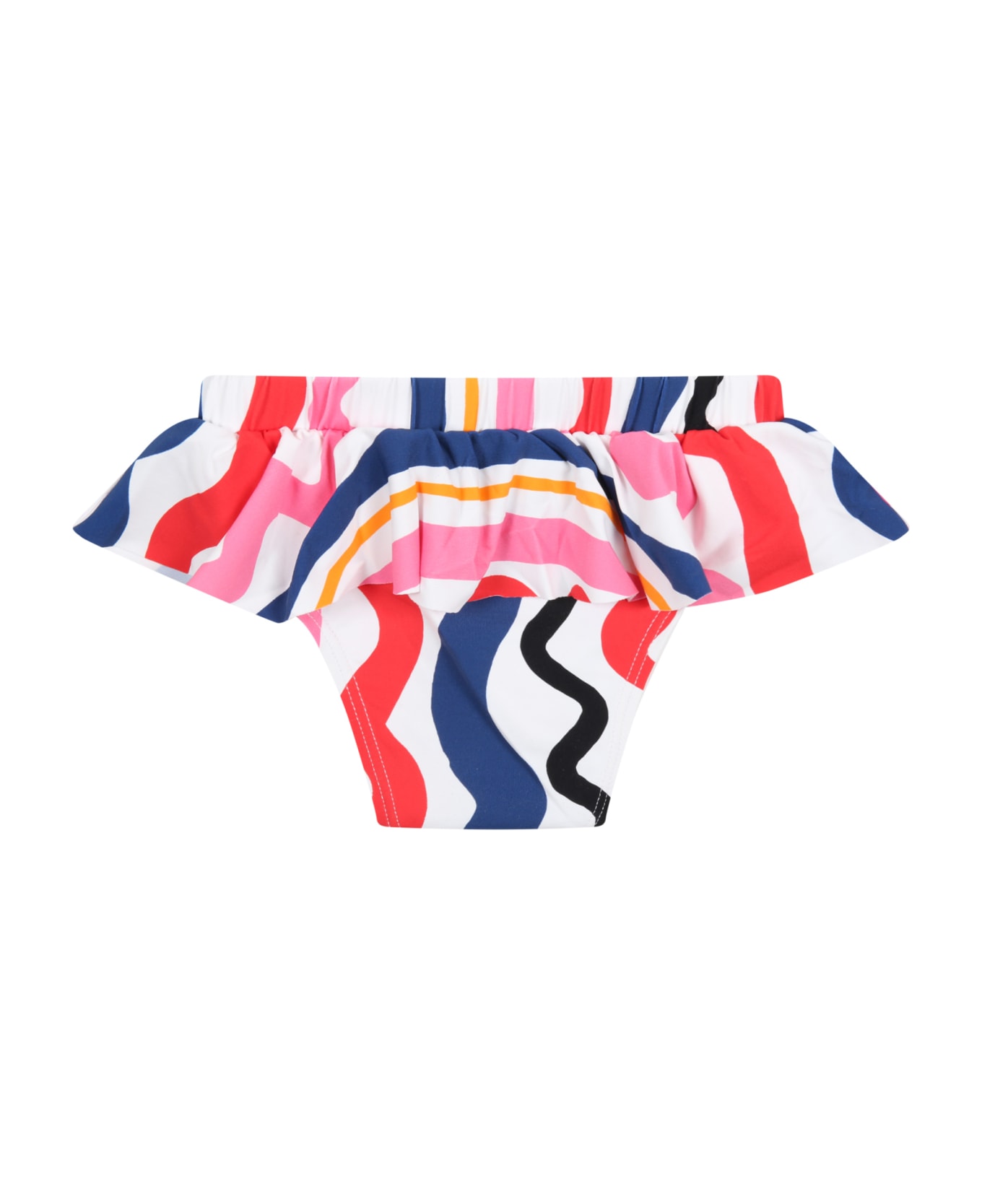 Stella McCartney Kids Multicolor Swimsuit For Baby Girl With Zebras - Multicolor