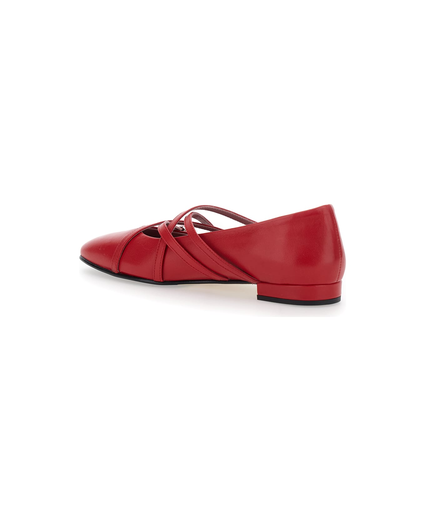 Carel 
eloise
 Red Ballet Shoes With Criss-crossed Adjustable Straps In Leather Woman - Red