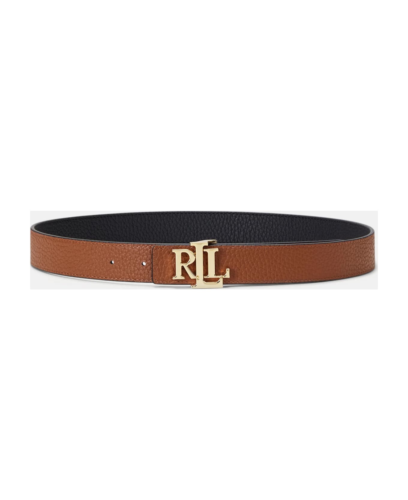Ralph Lauren Rev Lrl 20 Belt Skinny - Black Lauren Tan ベルト
