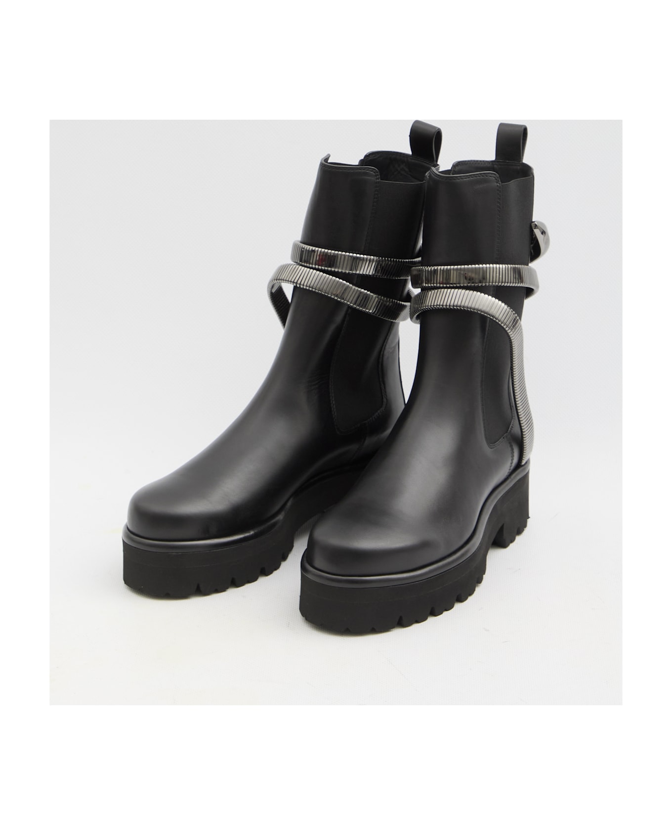 René Caovilla Juniper 45 Biker Boots - BLACK