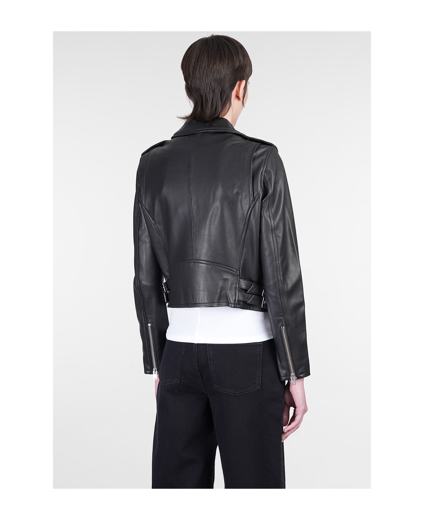 IRO Ashville Biker Jacket In Black Rayon - black
