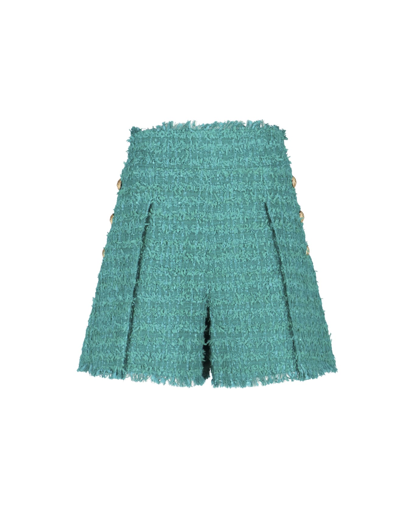 Balmain Tweed Shorts - Cg Vert Emeraude ショートパンツ