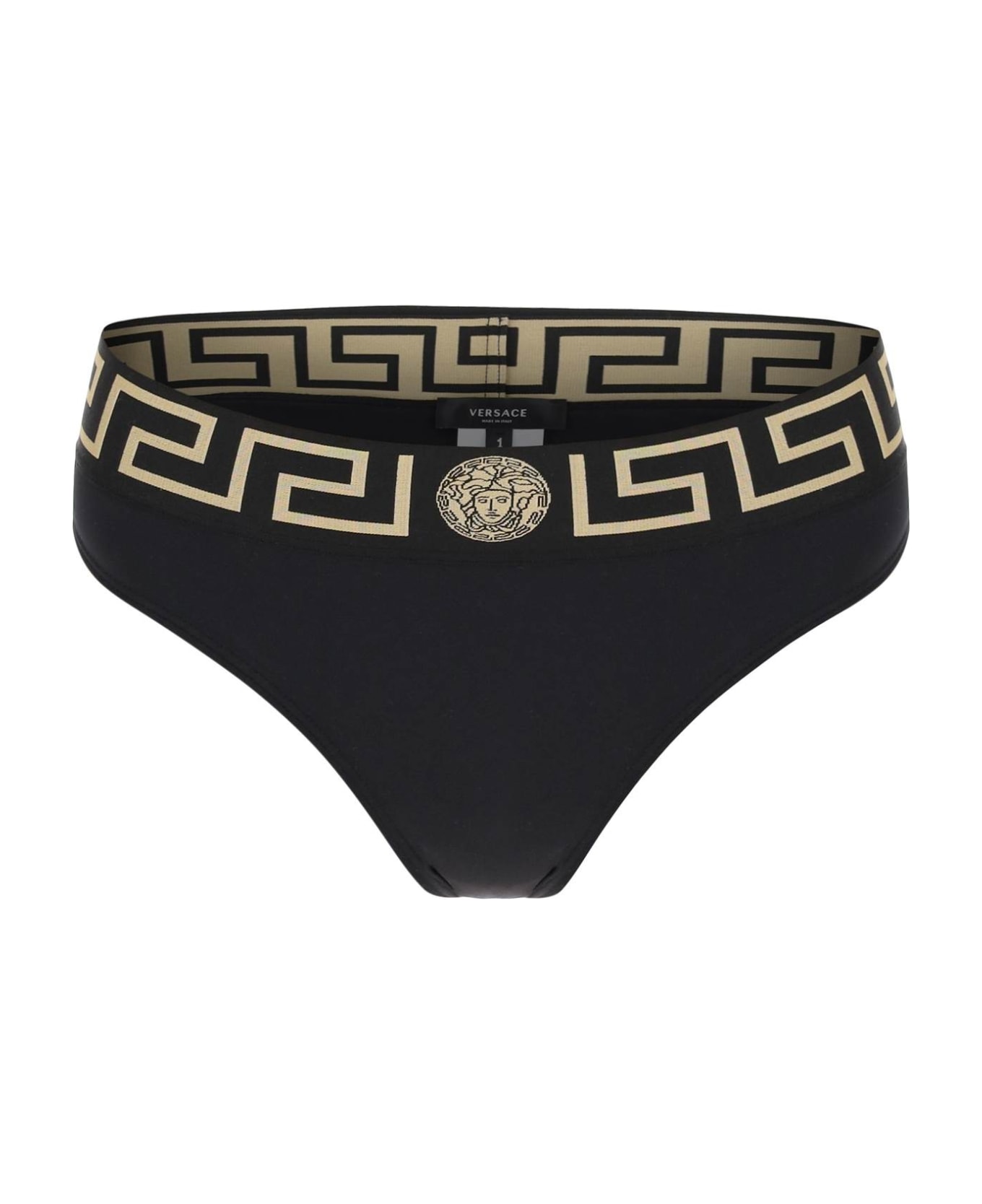 Versace Greca Bikini Bottoms - Black
