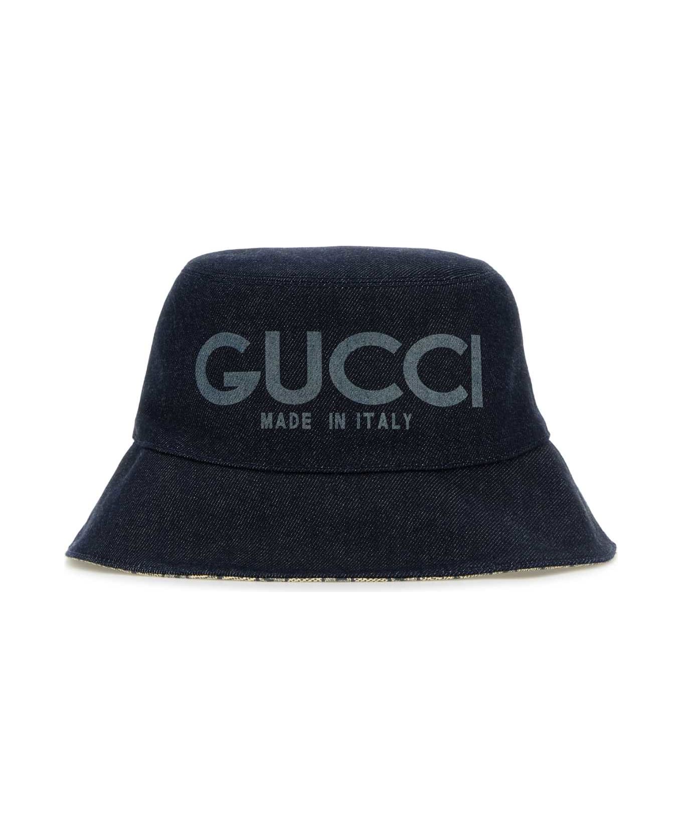 Gucci Denim Bucket Hat - DKBLUE