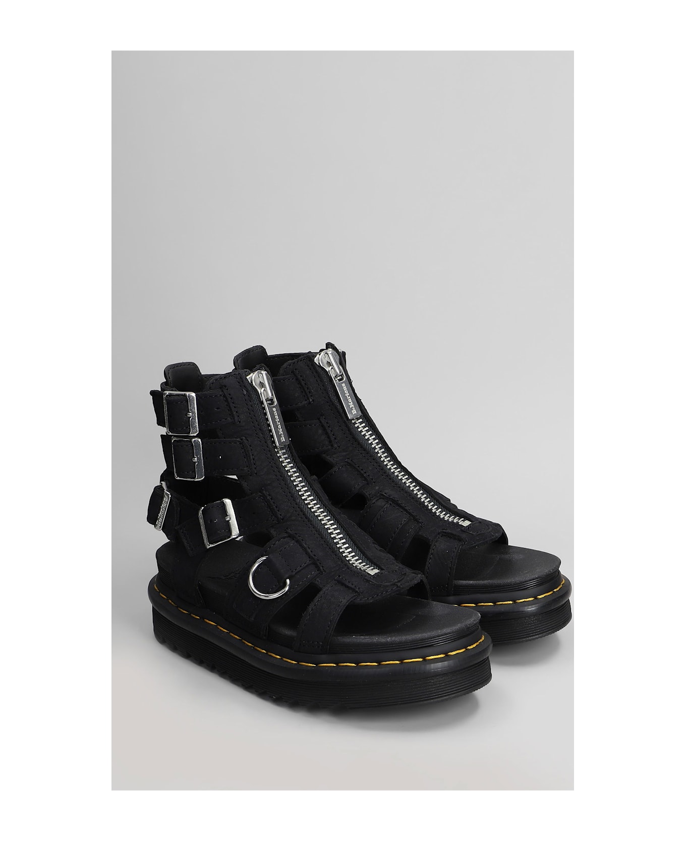 Dr. Martens Olson Sandals In Black Nubuck - black