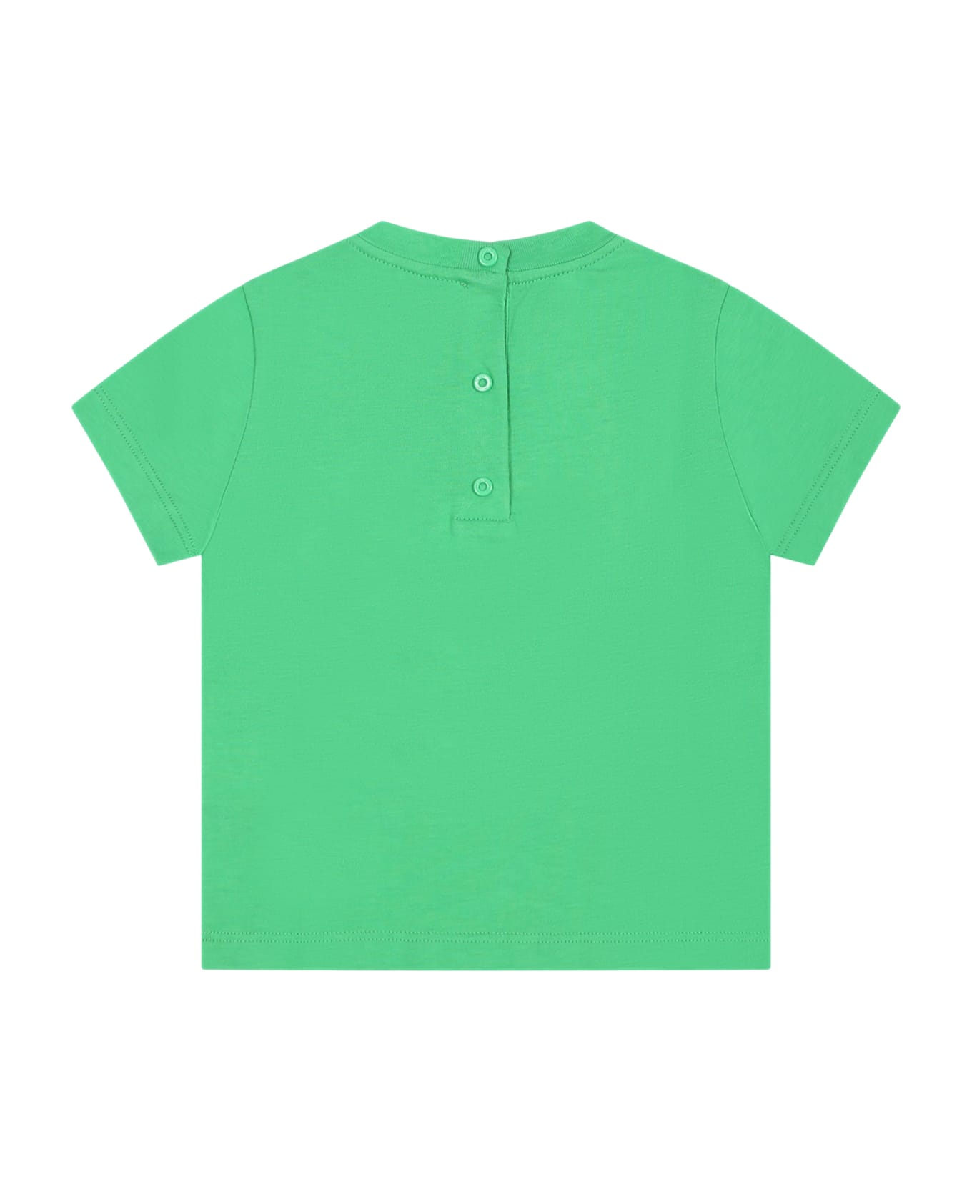 Fendi Green T-shirt For Babykids With Logo - Green