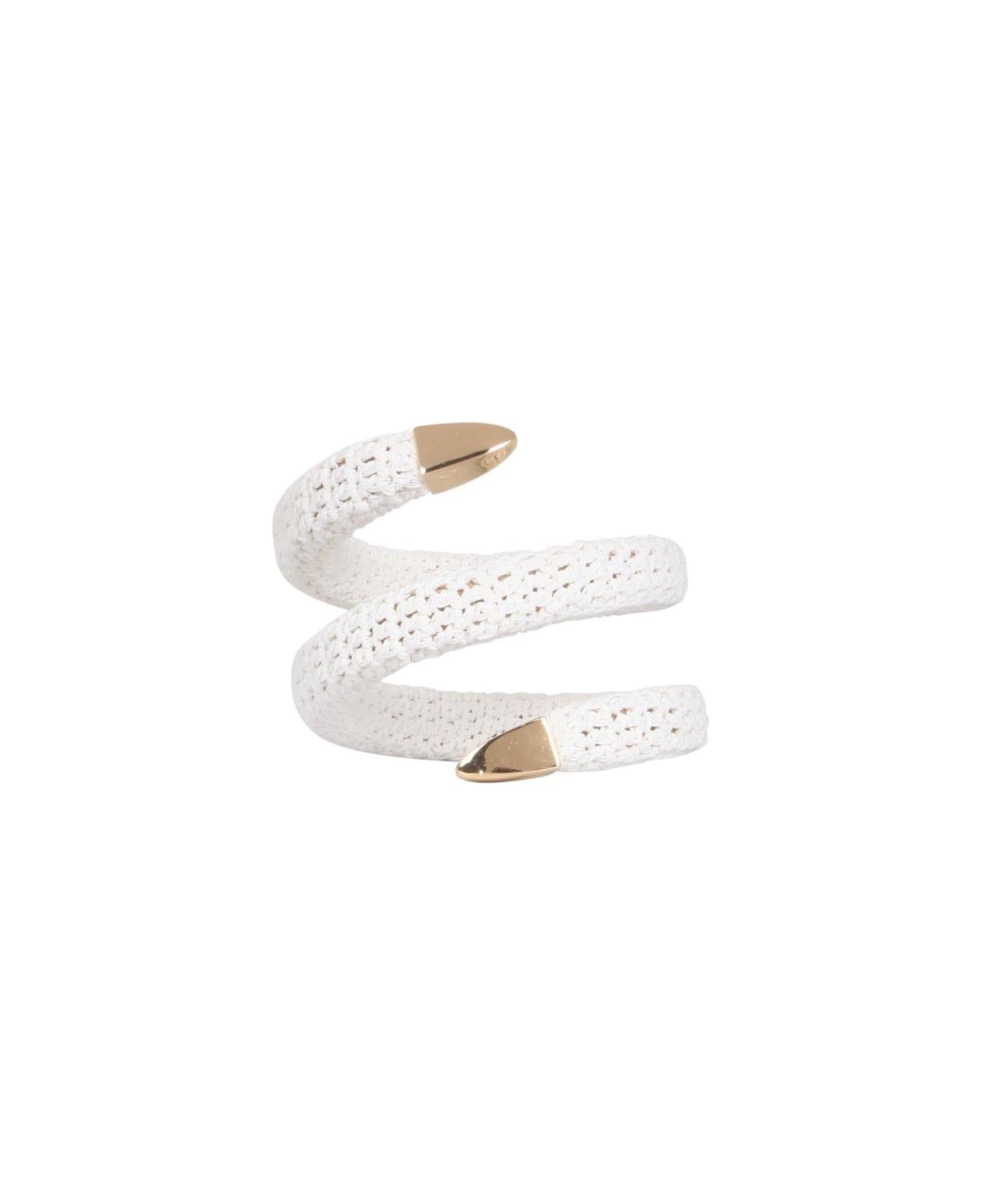 Bottega Veneta Crochet Spiral Bracelet - WHITE