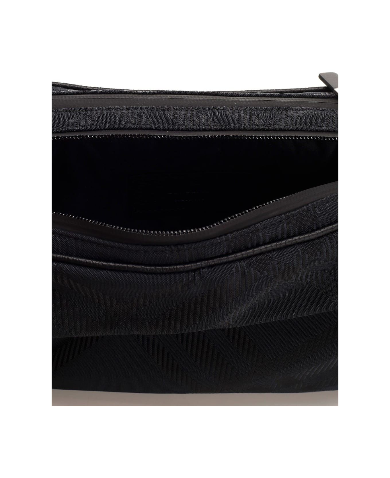 Burberry Check Bumbag With Jacquard Workmanship - Black