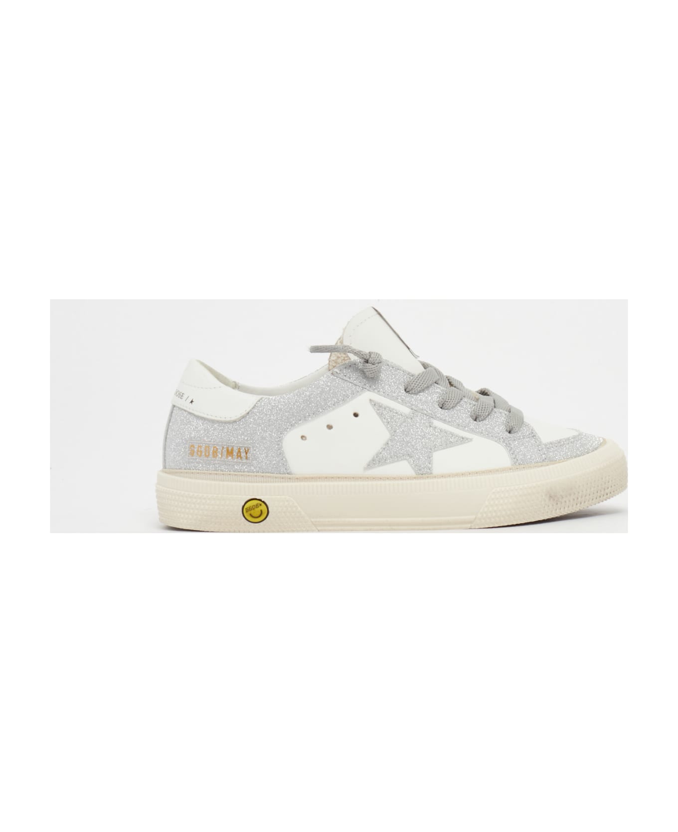 Golden Goose May Leather Sneaker - B.CO-ARGENTO