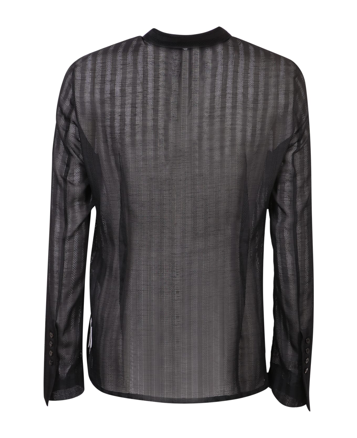 Sapio Semi Sheer Striped Shirt - Black シャツ