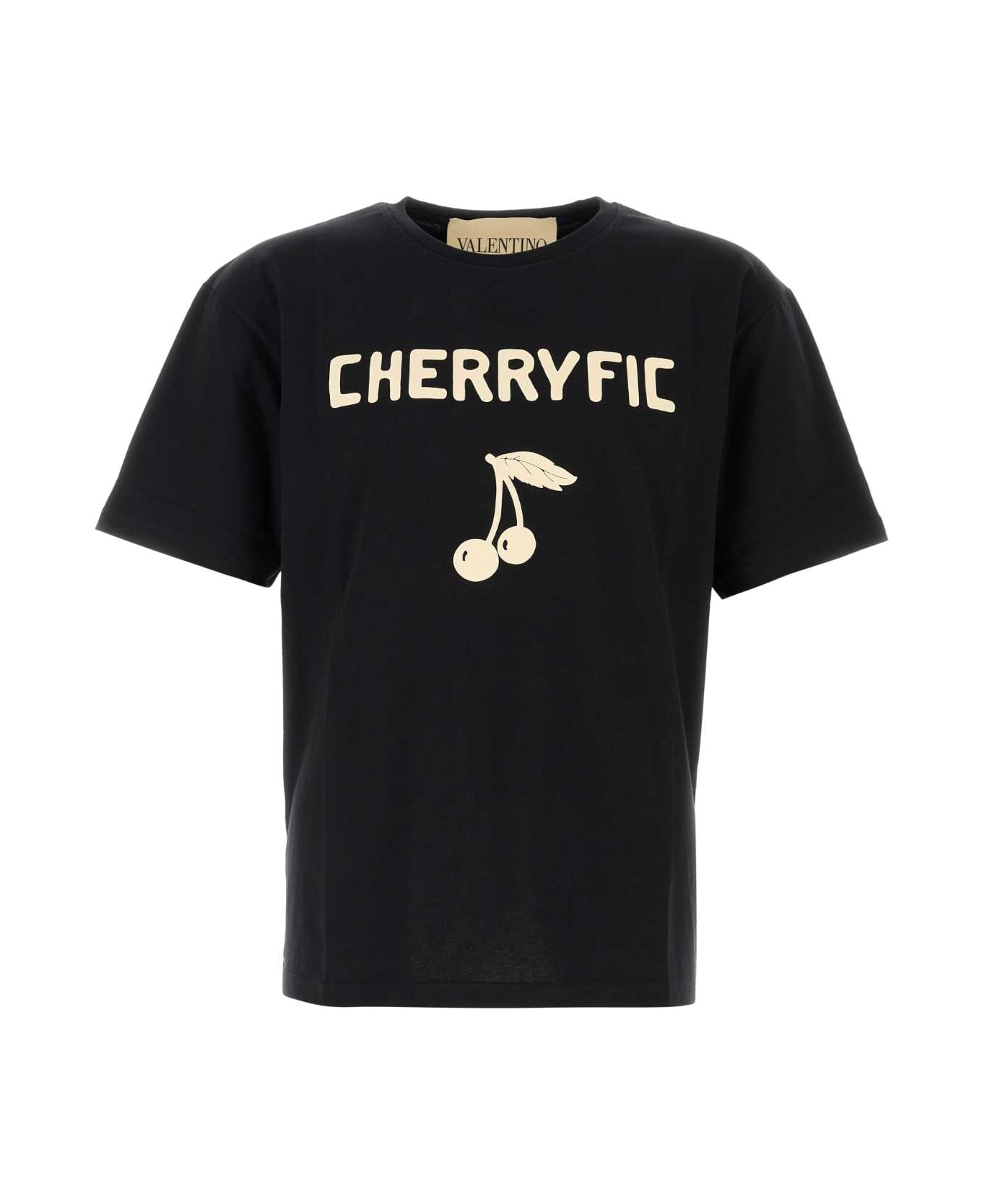Valentino Garavani Black Cotton T-shirt - NEROBURRO
