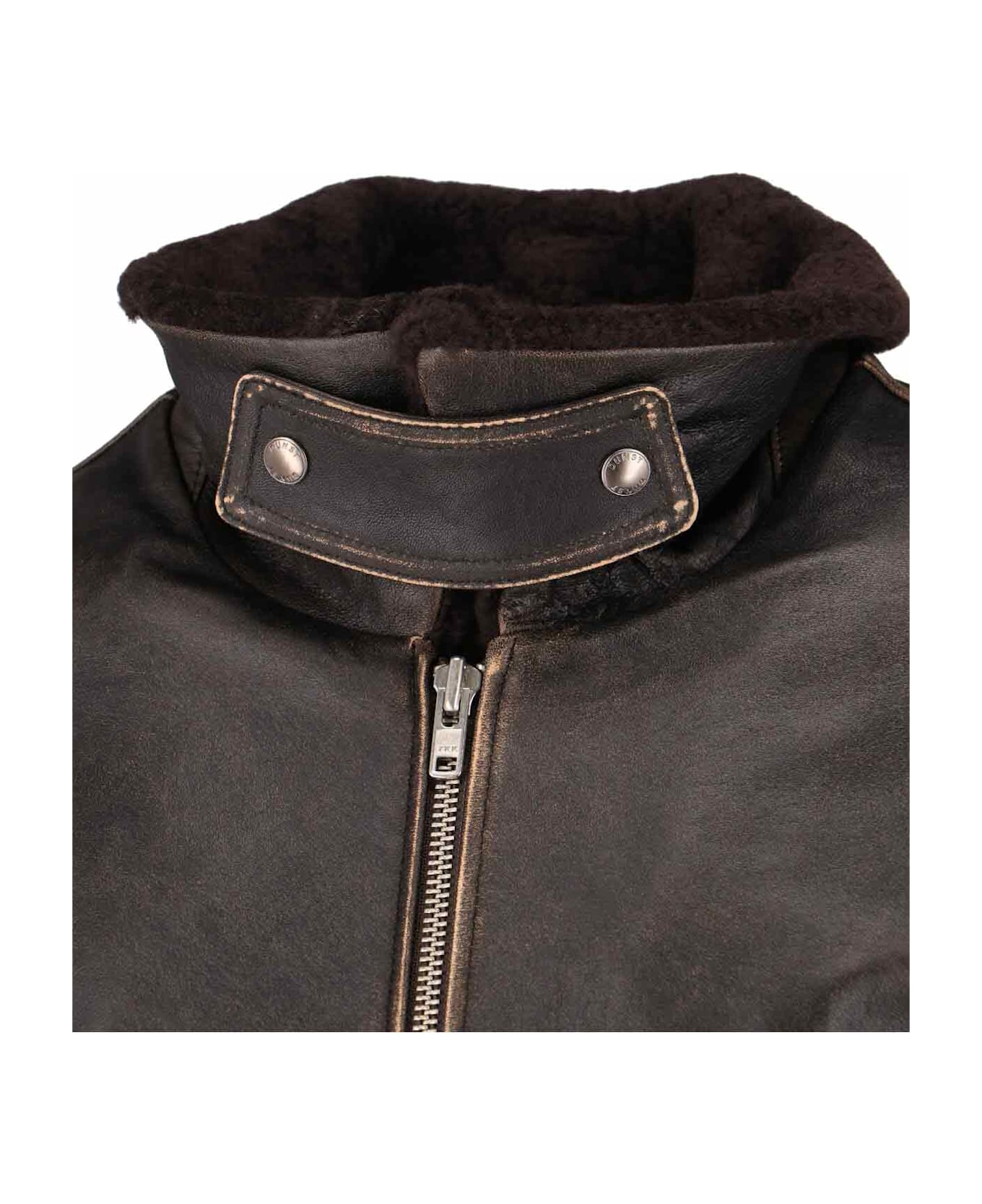 Dunst Lamb Leather Jacket - Brown