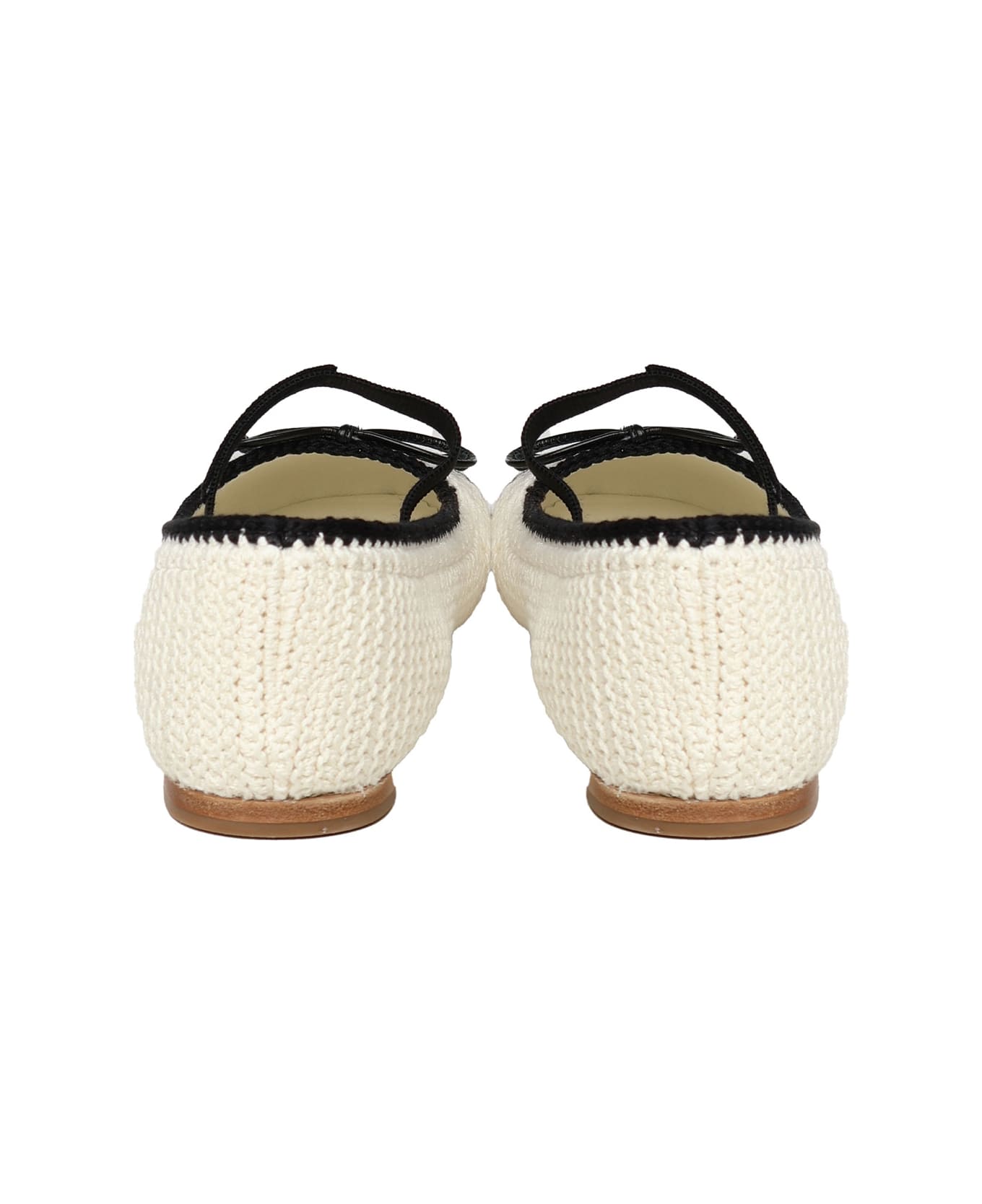 Miu Miu Two-tone Crochet Ballerinas - AVORIONERO