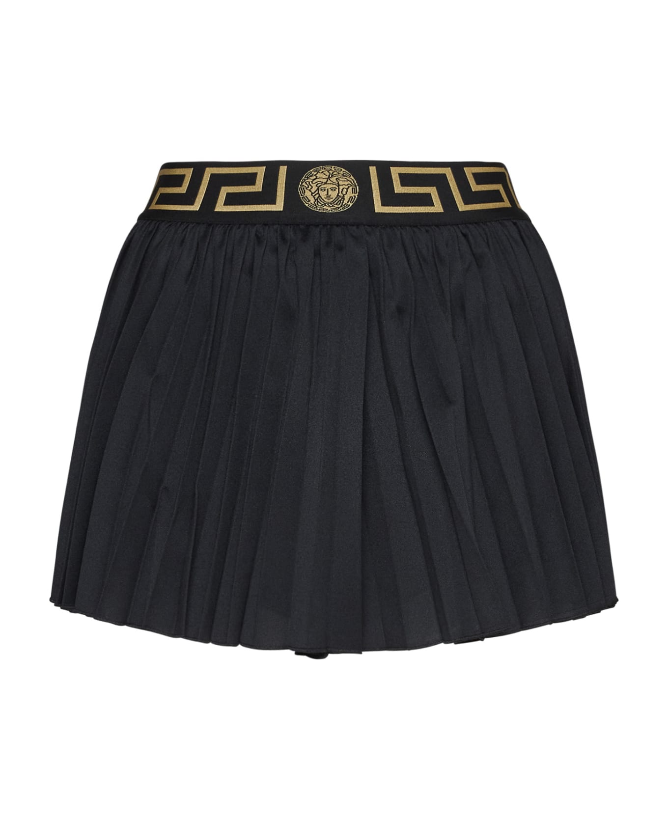 Versace Greca Border Pleated Gym Skirt - Nero